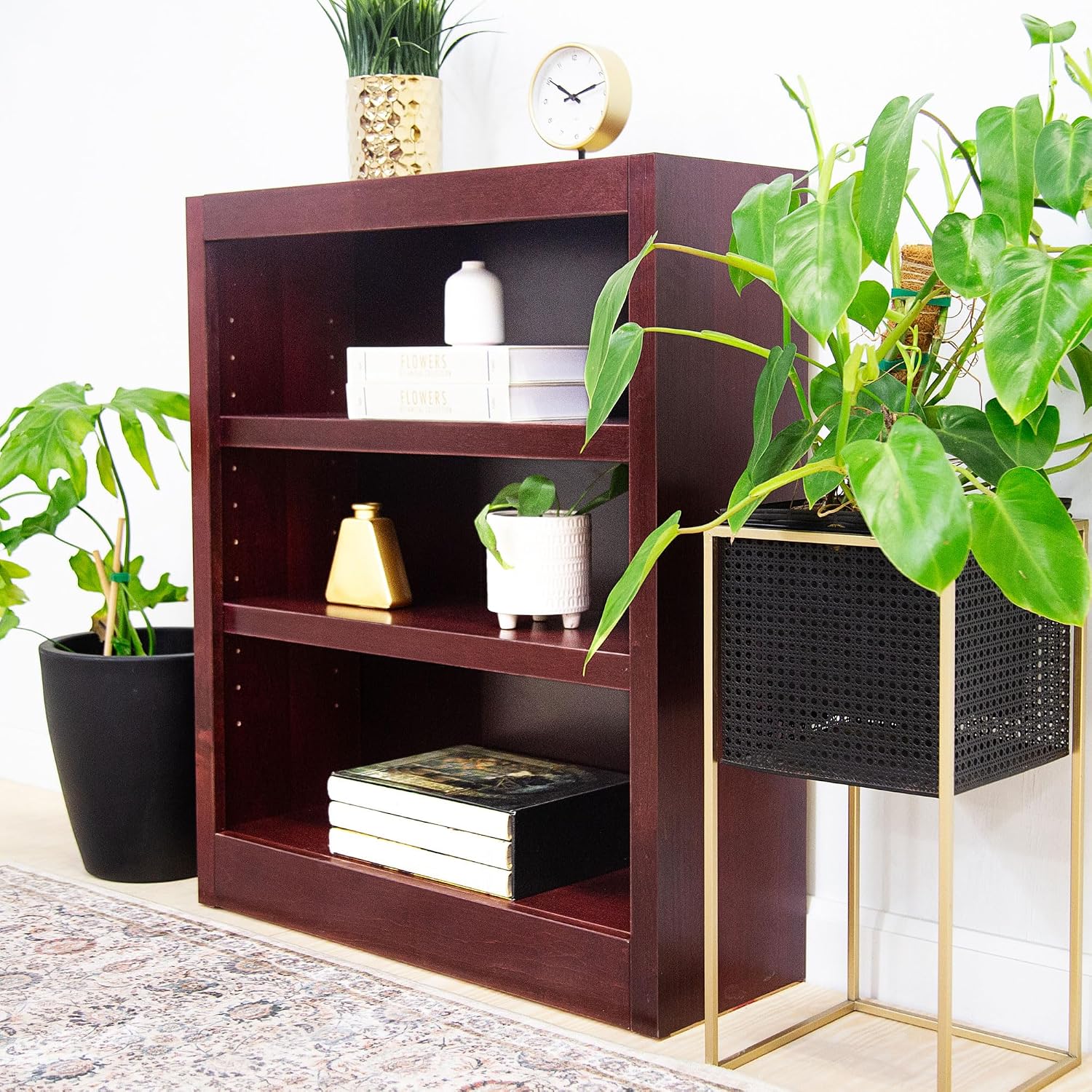 Concepts In Wood Midas Three Shelf Bookcase 36" H Cherry Finish