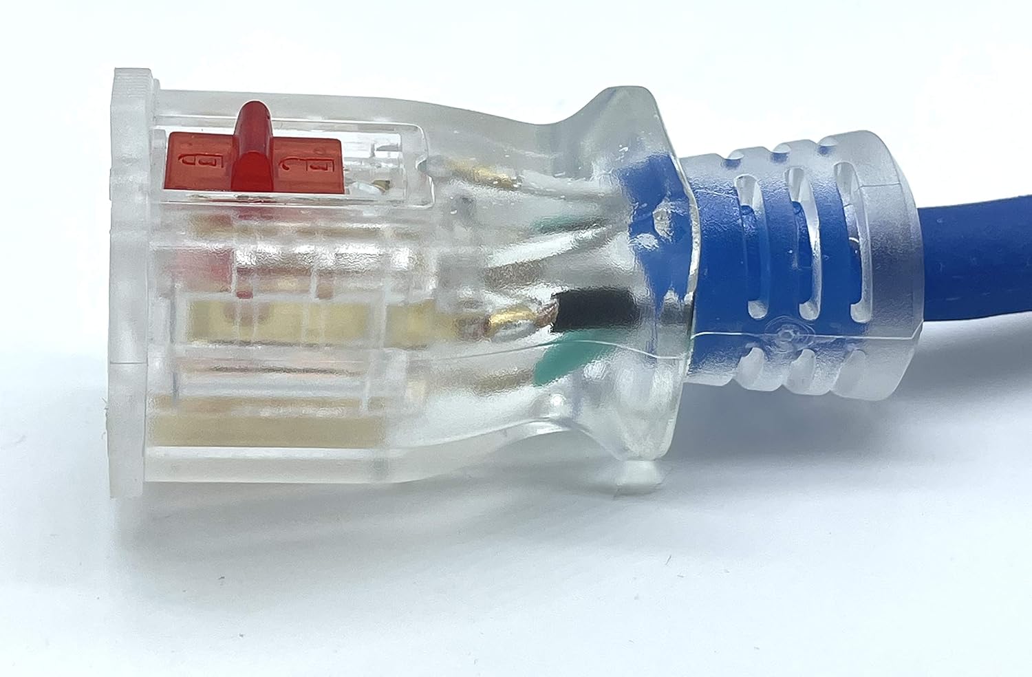 Webber Pro-Series Safety Extension Cable NEMA 5-15P Plug to in-Line GFCI with Illuminated “Triton” Locking Triple Receptacles 2.5'. Webber