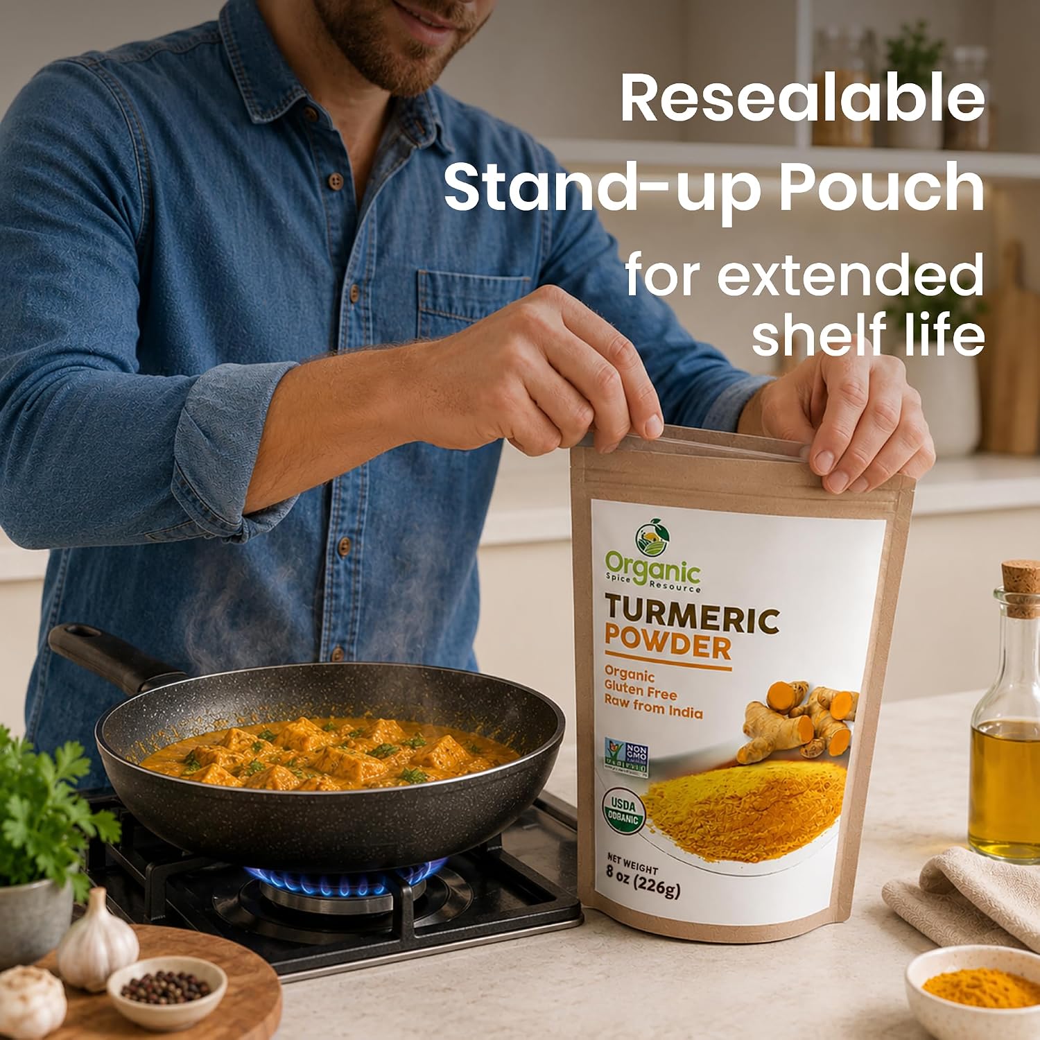 Organic Spice Resource Turmeric Root Powder, 8 oz (226 g)
