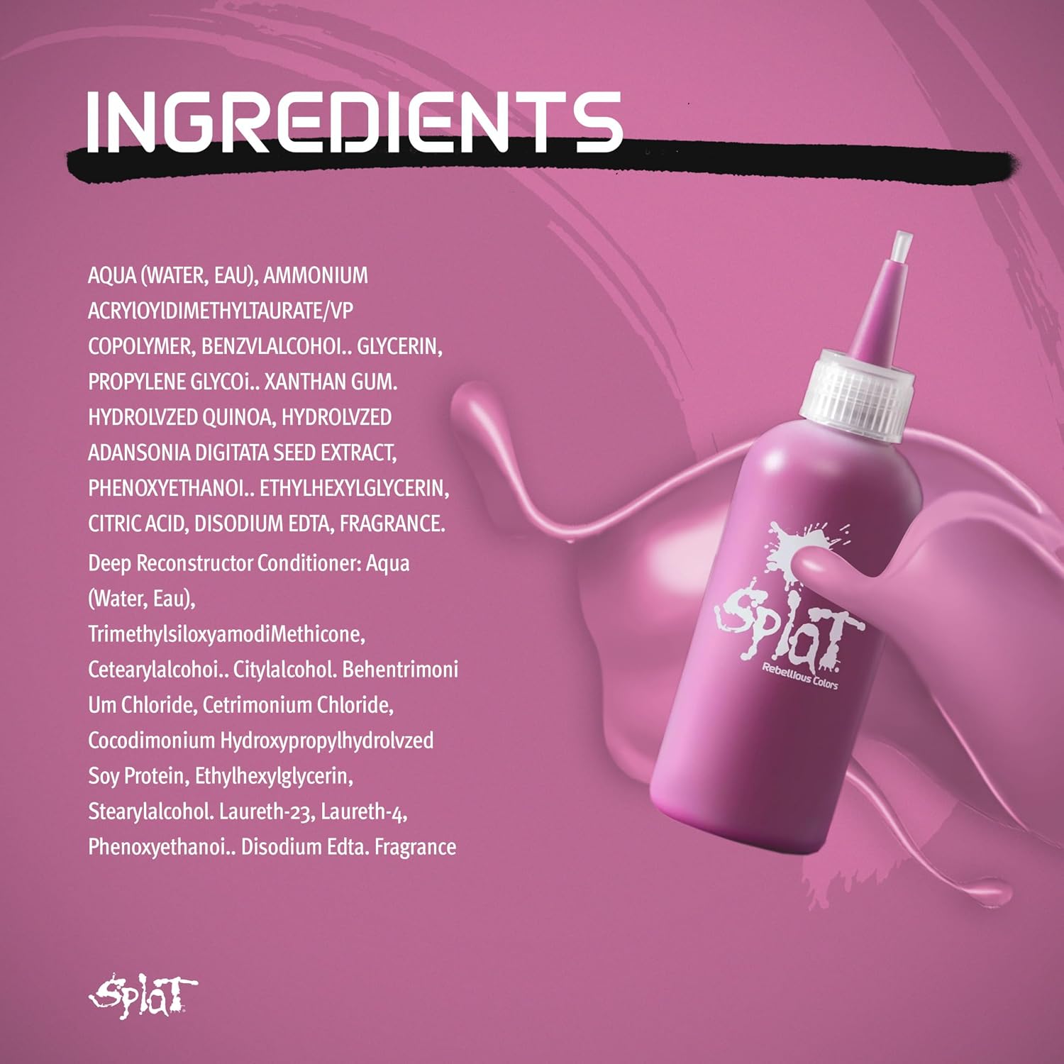 Splat Midnight Rosetta Semi Permanent Hair Dye Kit for Blondes, 1 Application, Includes Deep Reconstructor Conditioner, Lasts 30 Washes