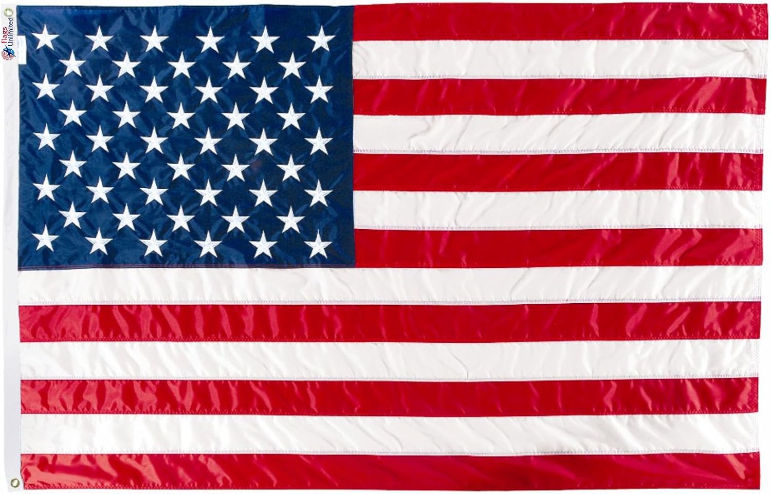 6x10 FT US American Flag Nylon Embroidered & Sewn Stripes US Made