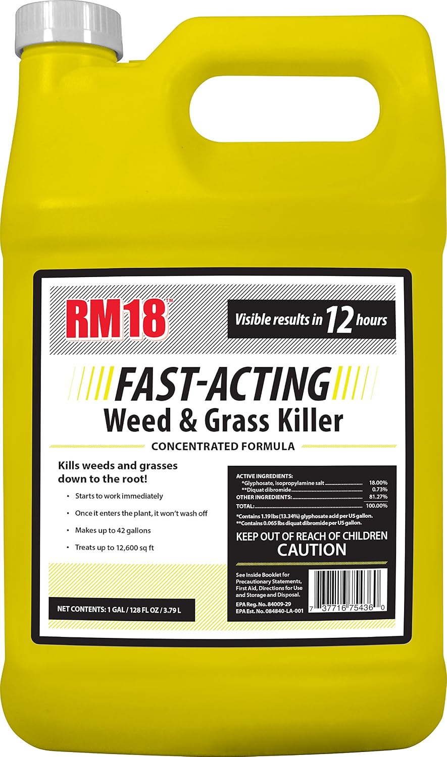 RM18 Fast-Acting Weed & Grass Killer Herbicide, Spray, 1-gallon