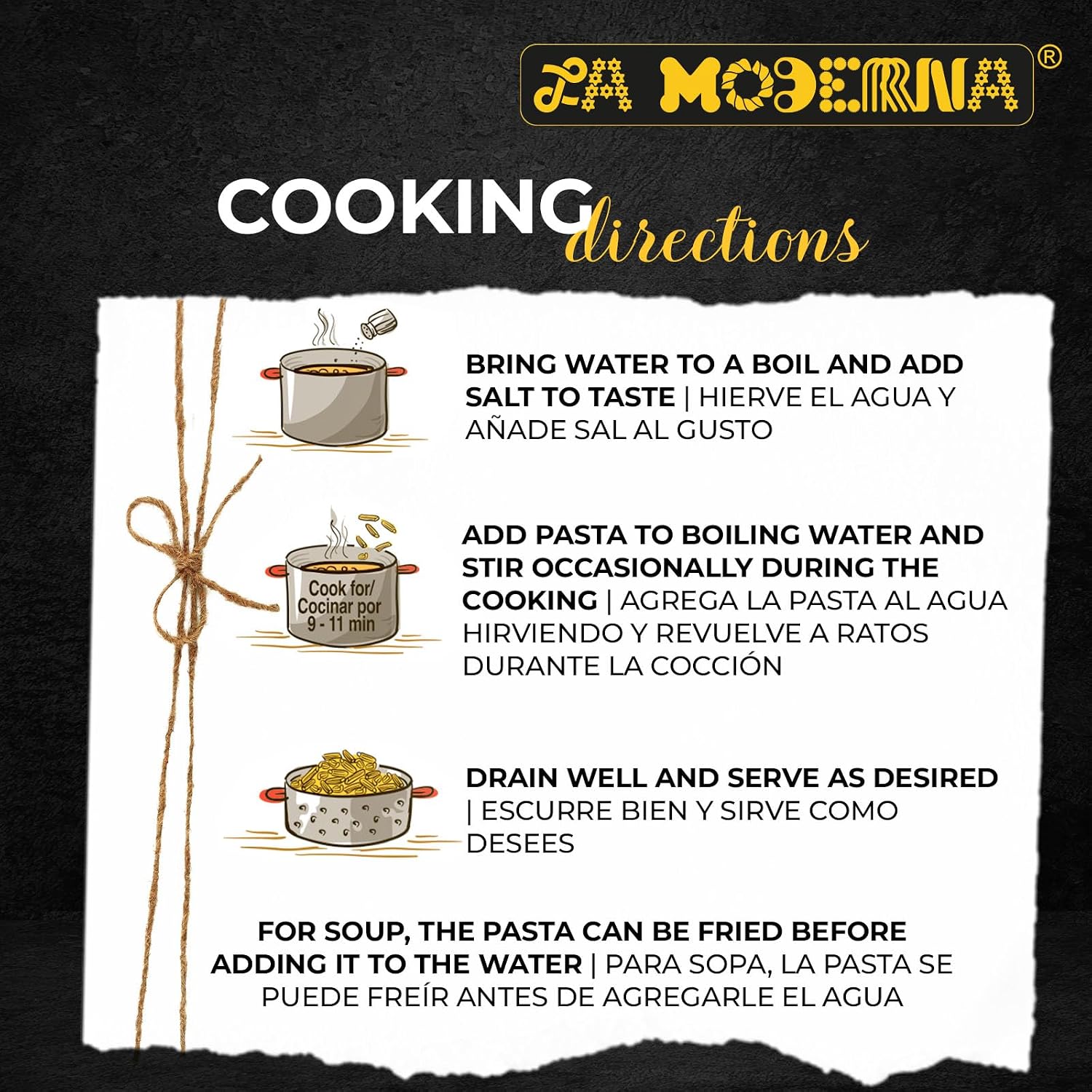 La Moderna Bow Tie Corbata Pasta, 7 oz, Pack of 1 | Bow tie corbata pasta for soups, salads, and family meals; semolina and durum flour; Non-GMO; kosher