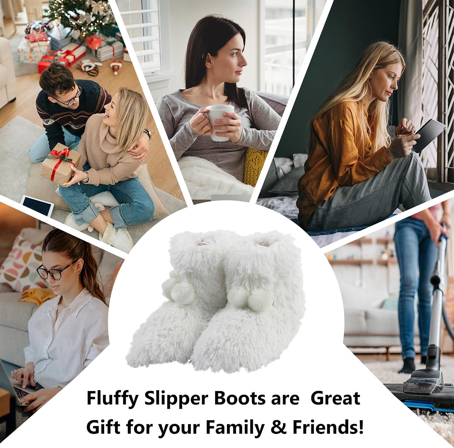 Home Slipper Women's Soft Fleece Plush Warm Indoor House Slipper Boots Shoes