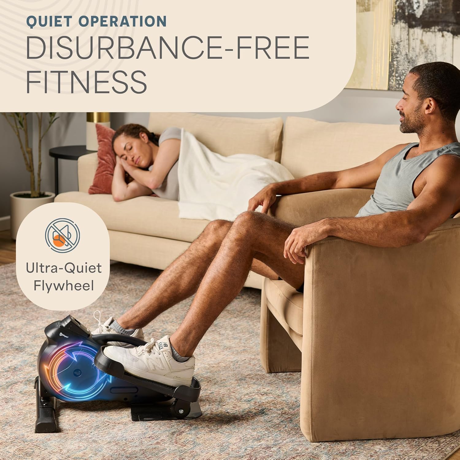 Lifepro Flexstride Under Desk Elliptical with Red Light Therapy Option