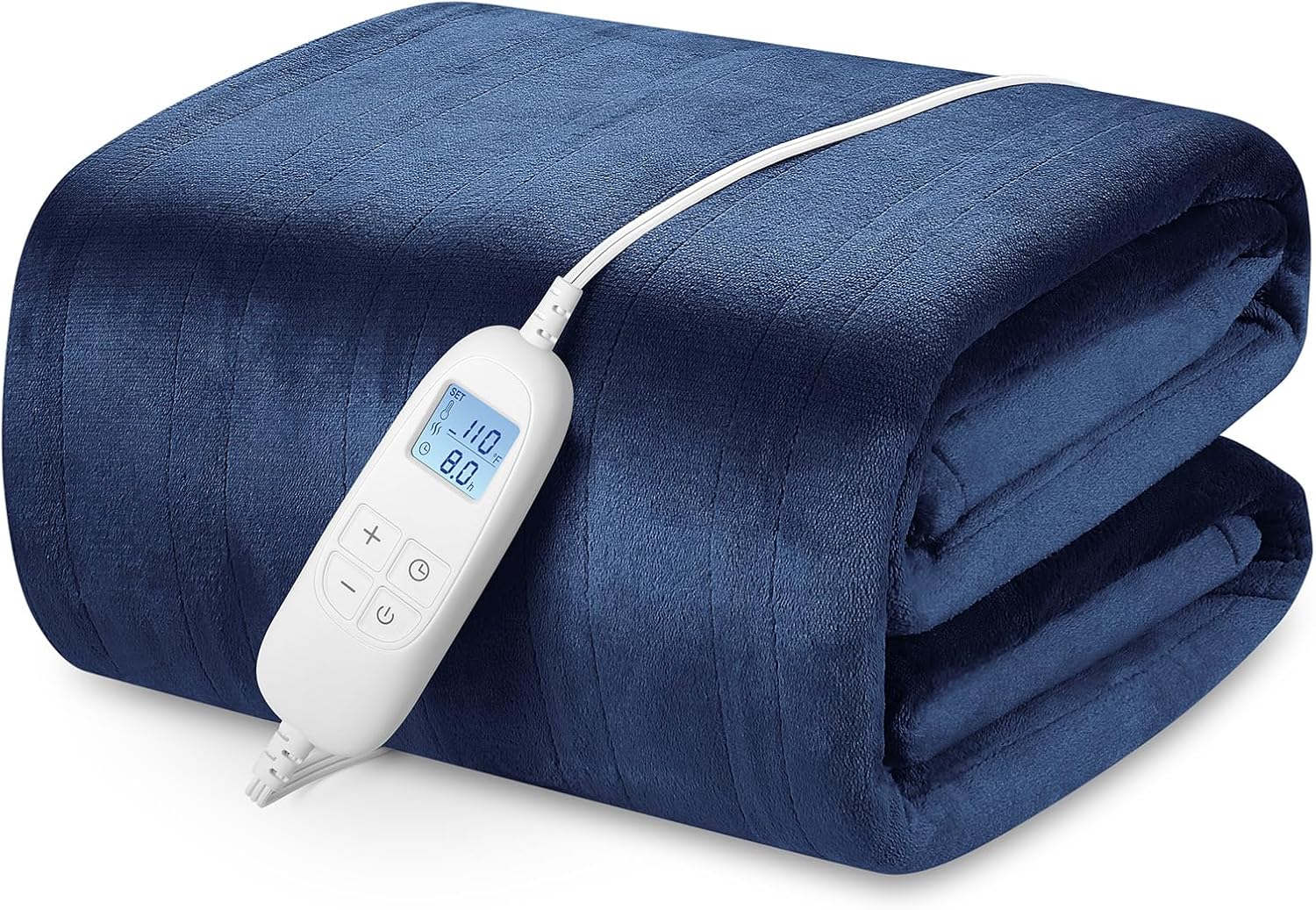 PROALLER Electric Heated Blanket Queen Size with 6 Levels & 8h Auto Off, Ultra Soft Flannel Full Body Heating Blanket, Machine Washable, Warm Gray, 84" x 90"