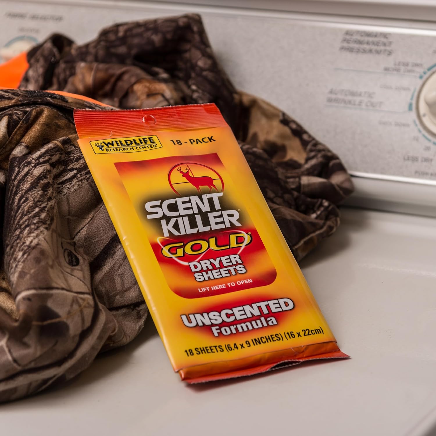 Wildlife Research Scent Killer Gold Dryer Sheets (Unscented) 18 Count (Pack of 1)