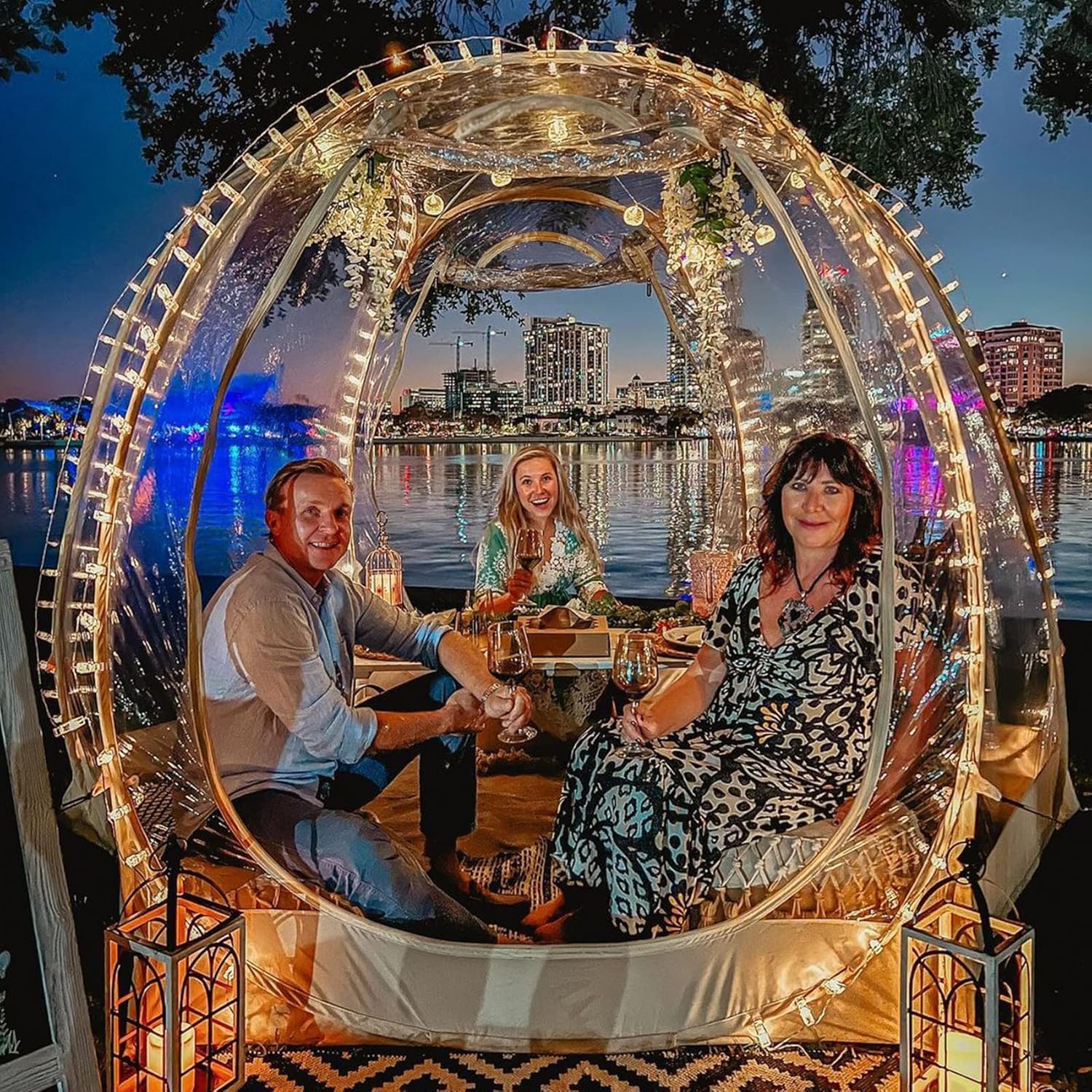 Alvantor® Pop Up Bubble Tent® - 6’ x 6’ Instant Igloo Tent® - 2-3 Person Screen House for Patios - Large Oversize Weather Proof Pod - Cold