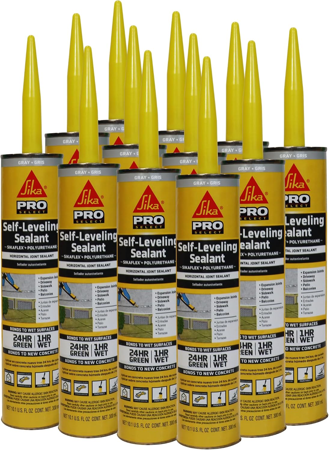 SIKA Sikaflex Self-Leveling Sealant, Gray Polyurethane, Fast Curing, for Concrete Expansion Joints, Waterproof, Paintable, Fills Cracks up to 1.5 in., 10.1 fl. oz Cartridge