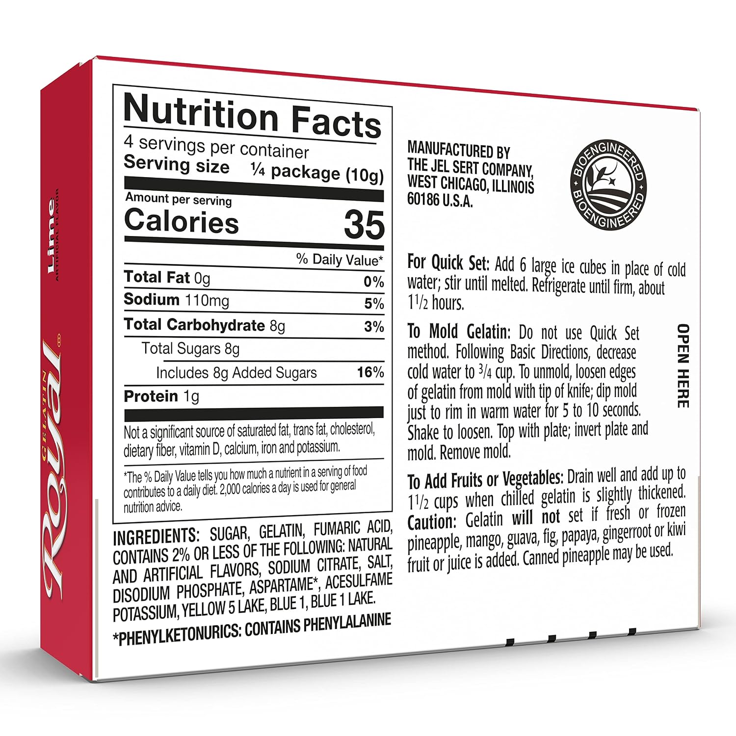 Royal Gelatin, Fat Free Dessert Mix, Lime (12 - 1.4 Ounce Boxes) (Pack of 12)