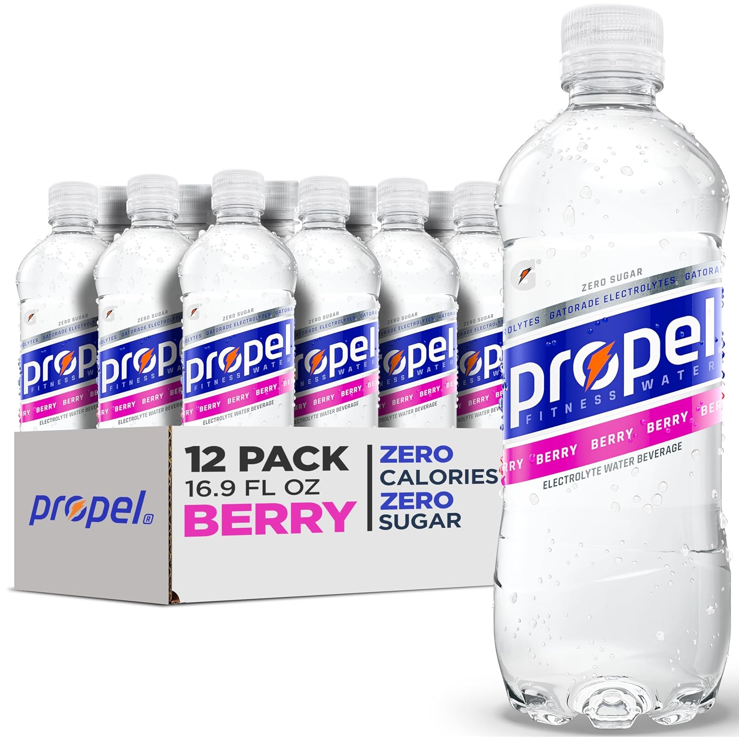 Propel, Kiwi Strawberry, Zero Calorie Sports Drinking Water with Electrolytes and Vitamins C&E, 16.9 Fl Oz (12 Count)