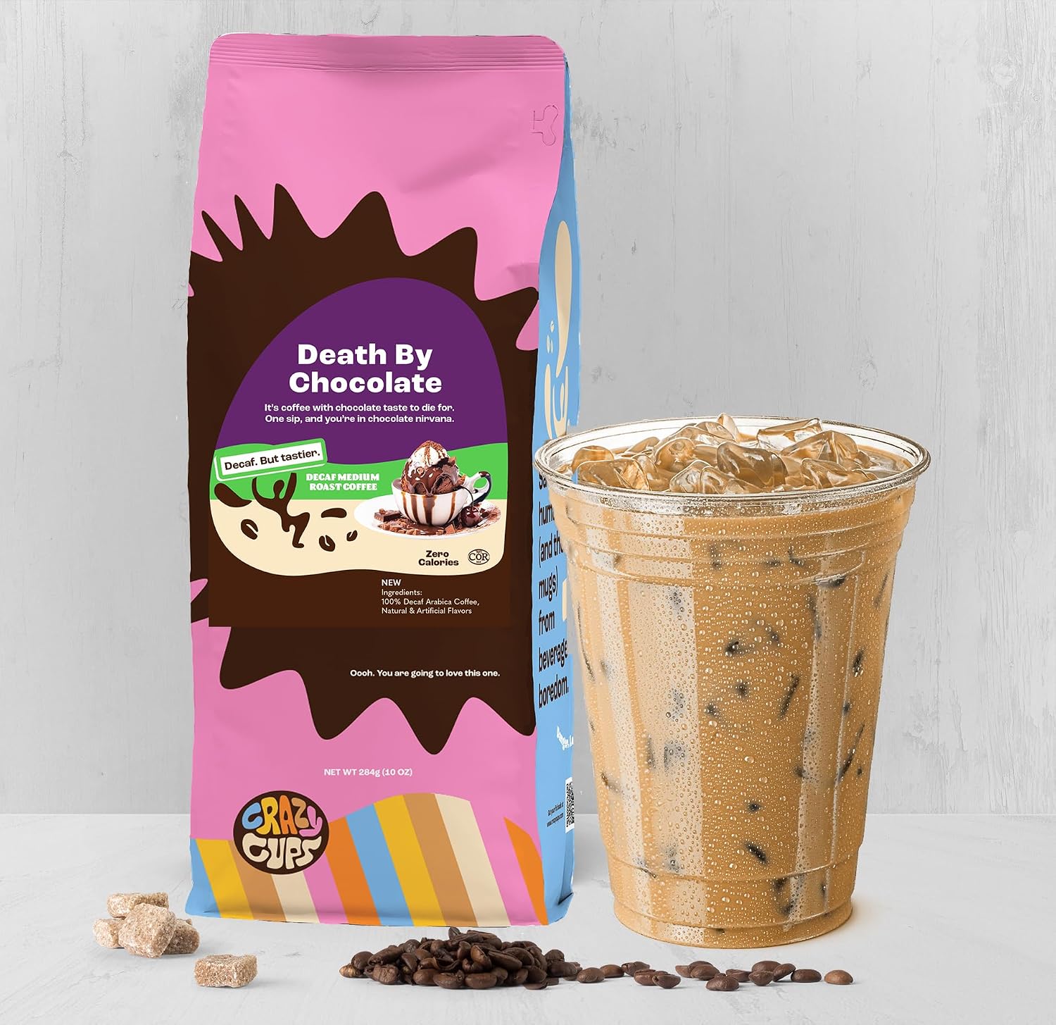 Crazy Cups Flavored Ground Coffee, Cinnamon French Toast, in 10 oz Bag, For Brewing Flavored Hot or Iced Coffee