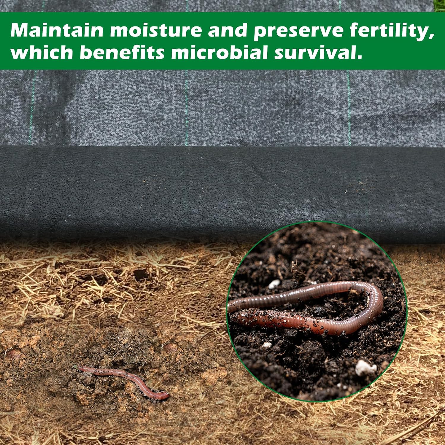 WAENLIR 5.8oz 4FT x 50FT Heavy Duty Landscape Fabric Weed Barrier Premium Woven Ground Cover Roll, UV Resistant&Tear-Proof, Ideal for Garden Beds