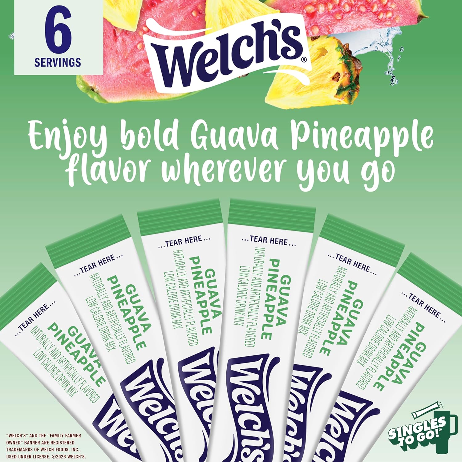 Singles To Go! Welch's Water Drink Mix, Grape, 72 Packets