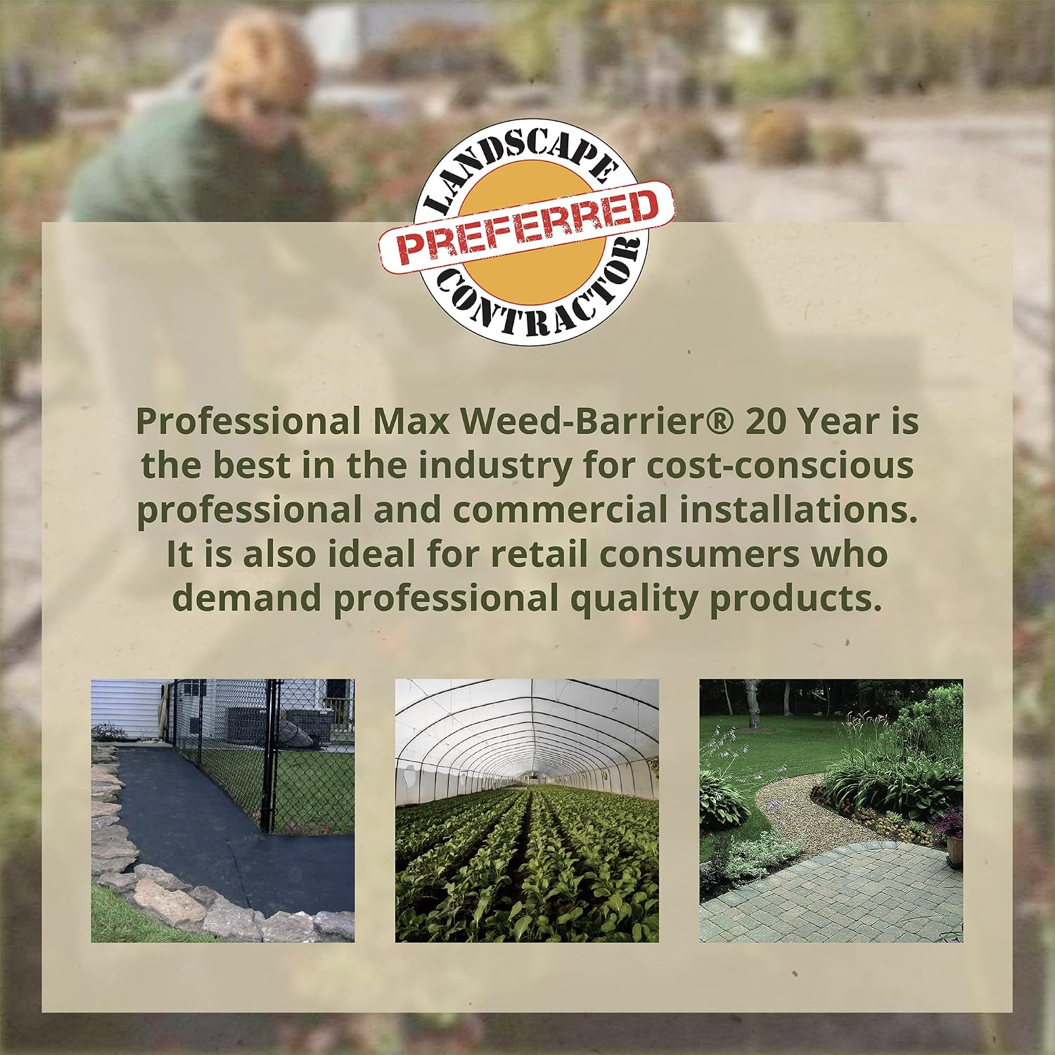 Dewitt Professional Max Weed Barrier Fabric 4.1 oz, Black, 4 x 250 Feet – Heavy-Duty Weed Control and Ground Cover for Gardens, Beds, Mulch, Outdoor Landscaping, and Yard Areas