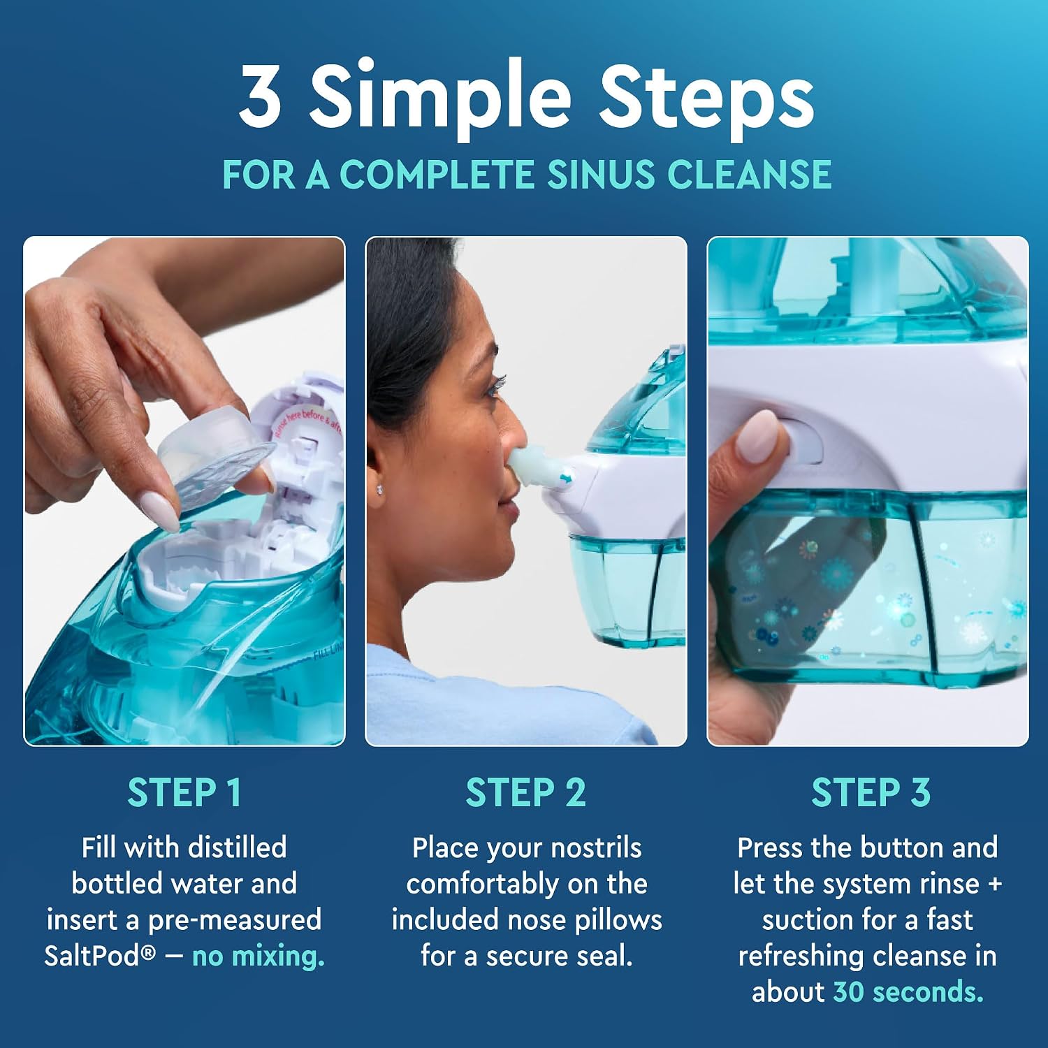 NAVAGE® Deluxe Bundle: Nose Cleaner, 30 SaltPods, Caddy, Black Bag | Deluxe Set: Powered Nose Sinus Cleaner, Storage Caddy, Batteries & Matching Black Travel Bag for Congestion & Sinus Relief