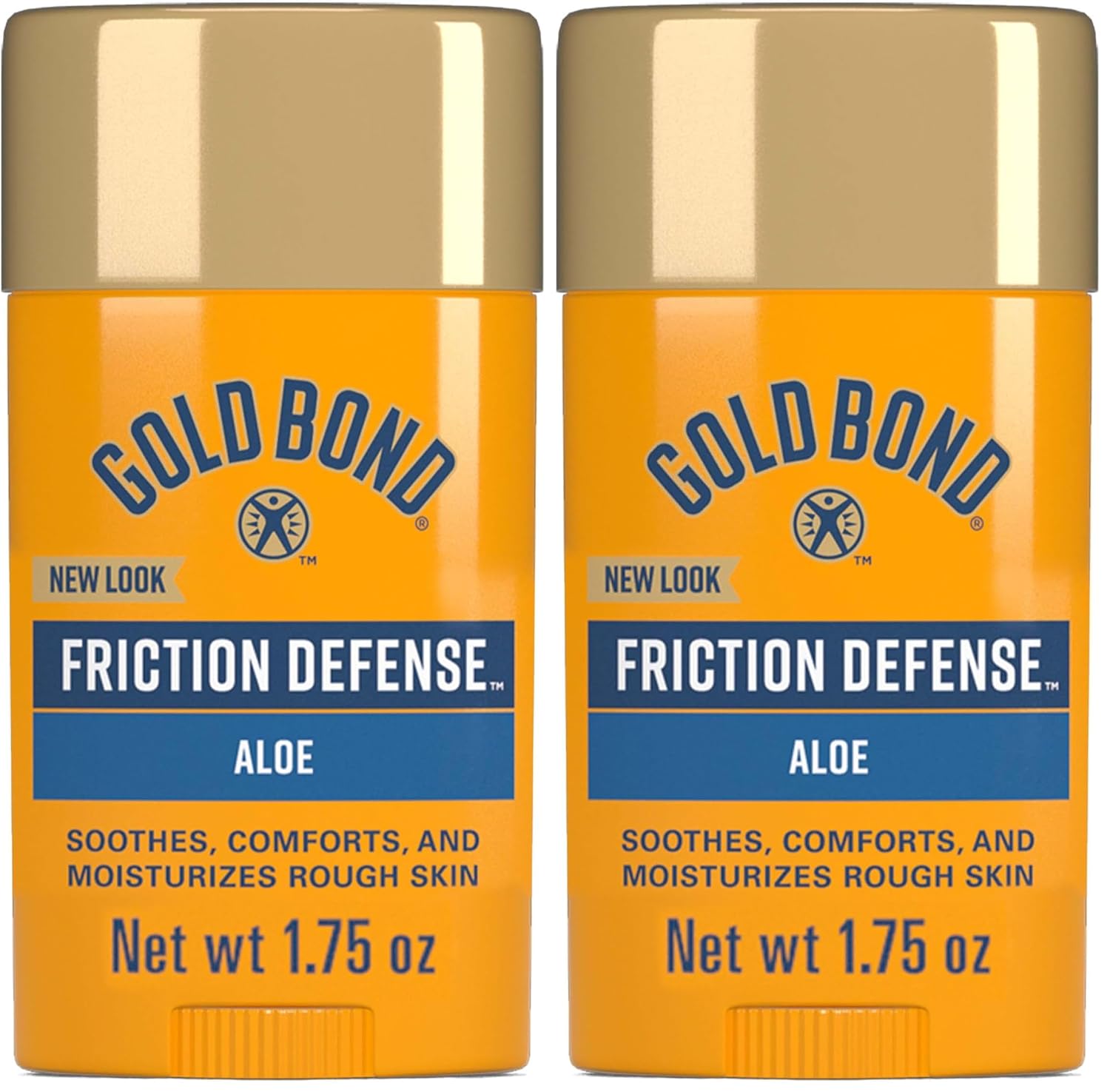 Gold Bond Friction Defense Stick, Anti Chafing Stick with Aloe, 1.75 oz. | Anti-chafing stick to soothe, comfort & moisturize chafed skin, arm, chest, bra lines, thigh, skin rolls