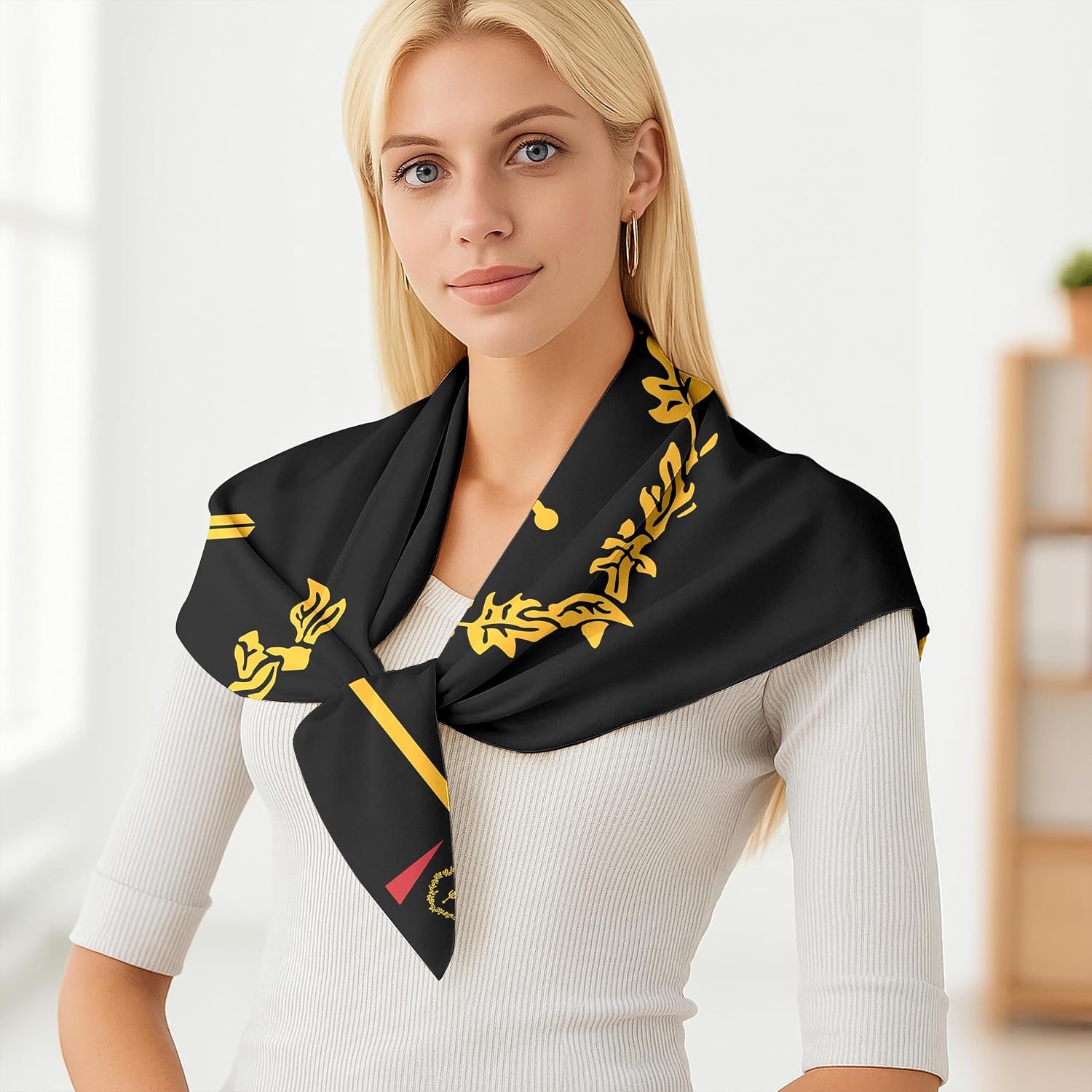 Fashion Bandana Women,Flag Silk Scarf,27.5x27.5 Large Square bandanas,Satin Hair for Sleeping,Travel,for Gift