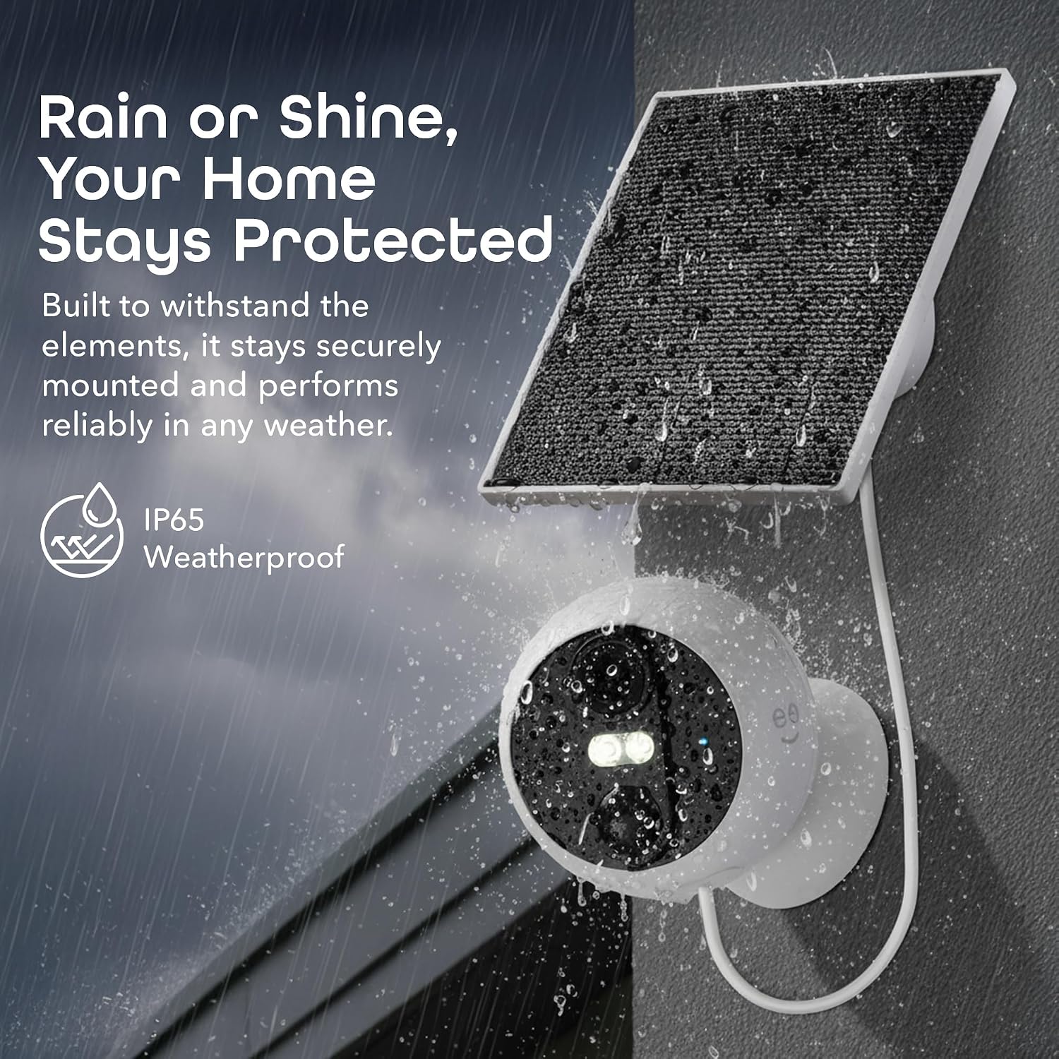 Geeni Perch 3MP Smart Magnetic Battery Camera with 3W Solar Panel – 2K HD Outdoor Wireless Security Camera with Continuous Solar Power, Color Night Vision, LED Spotlight, & IP65 Weatherproof