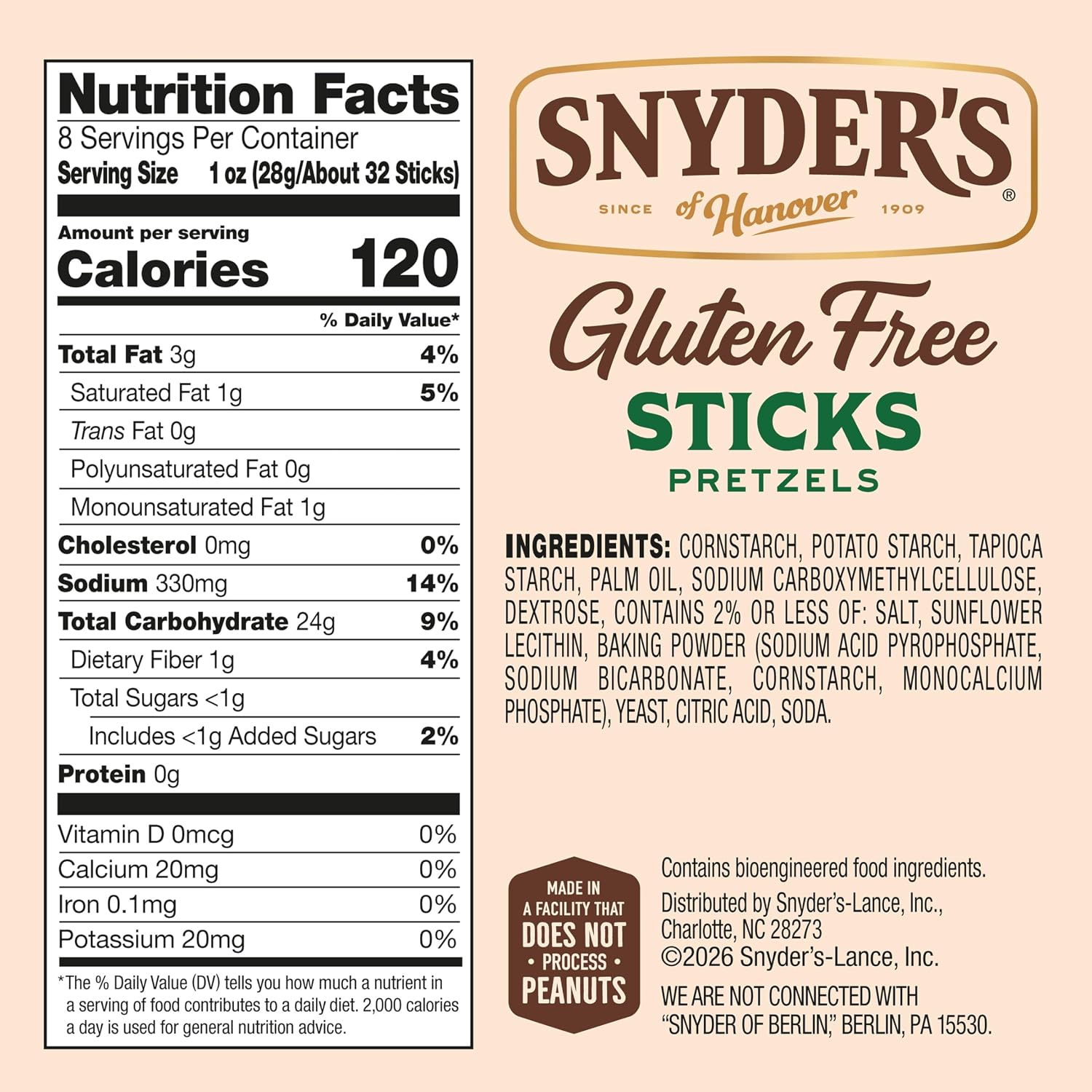 Snyder's of Hanover Gluten Free Mini Pretzels, 8 Oz 1 bag