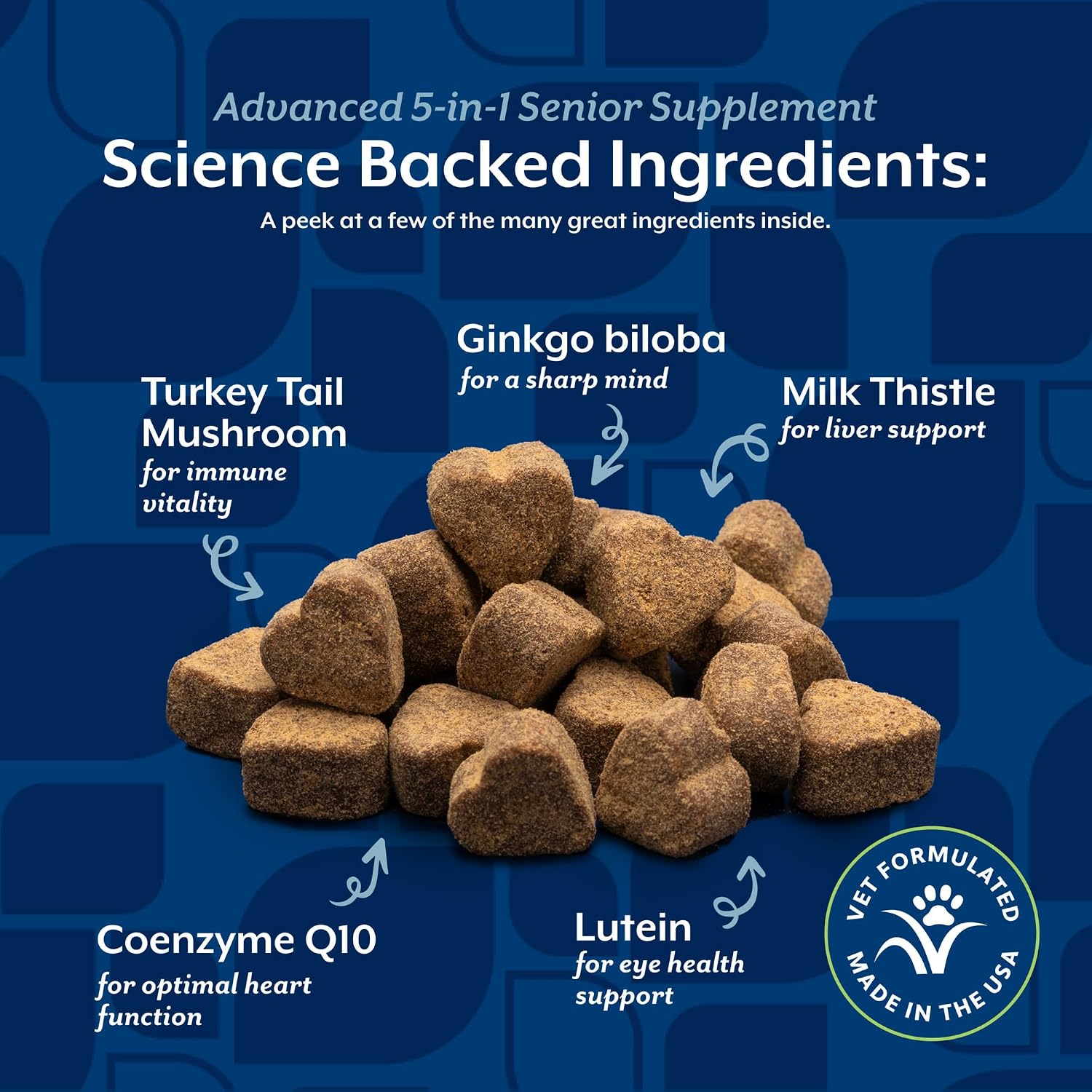 NaturVet Senior Advanced 5-in-1 Support Dog Supplement - 60 Ct