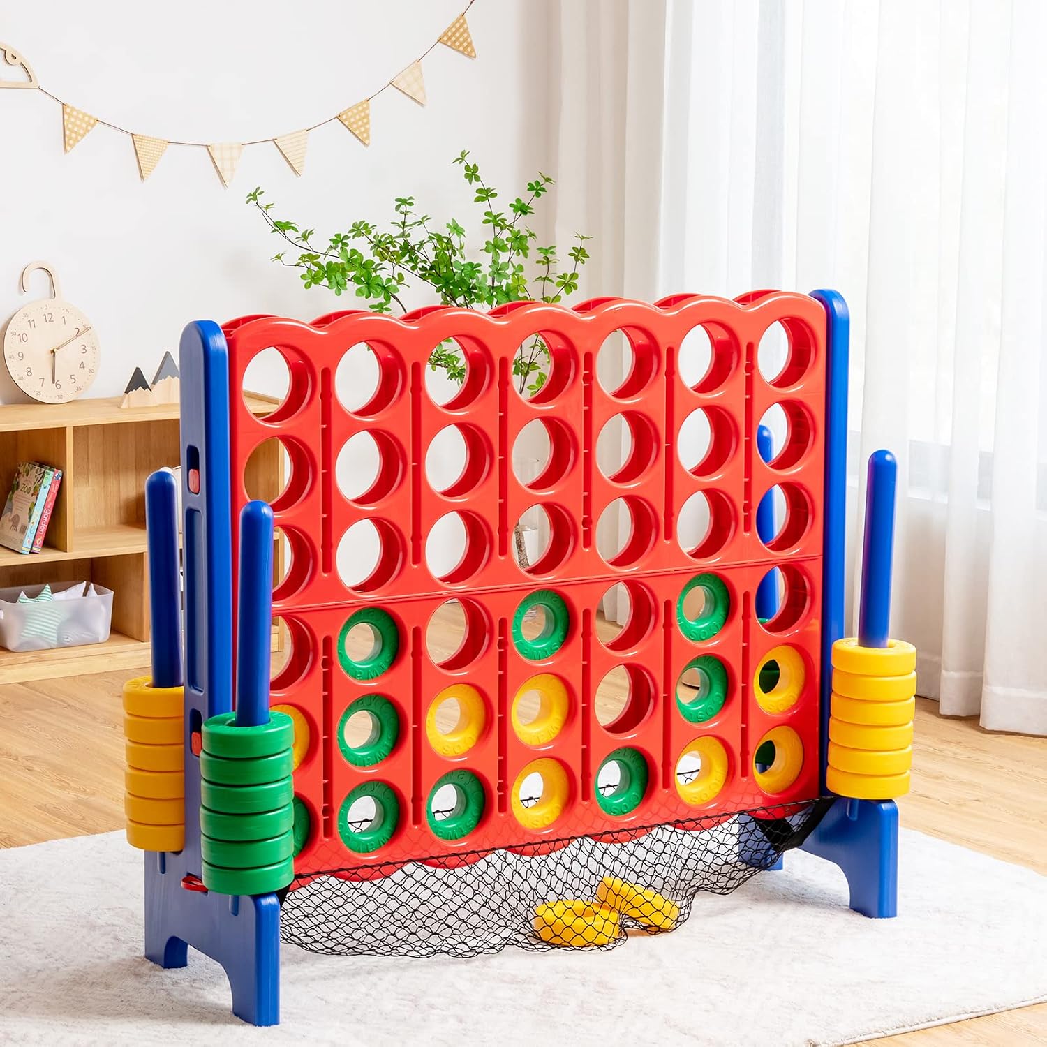 Costzon Giant 4-in-A-Row, Jumbo 4-to-Score Giant Game Set for Kids & Adults, Indoor Outdoor Yard Connect Game