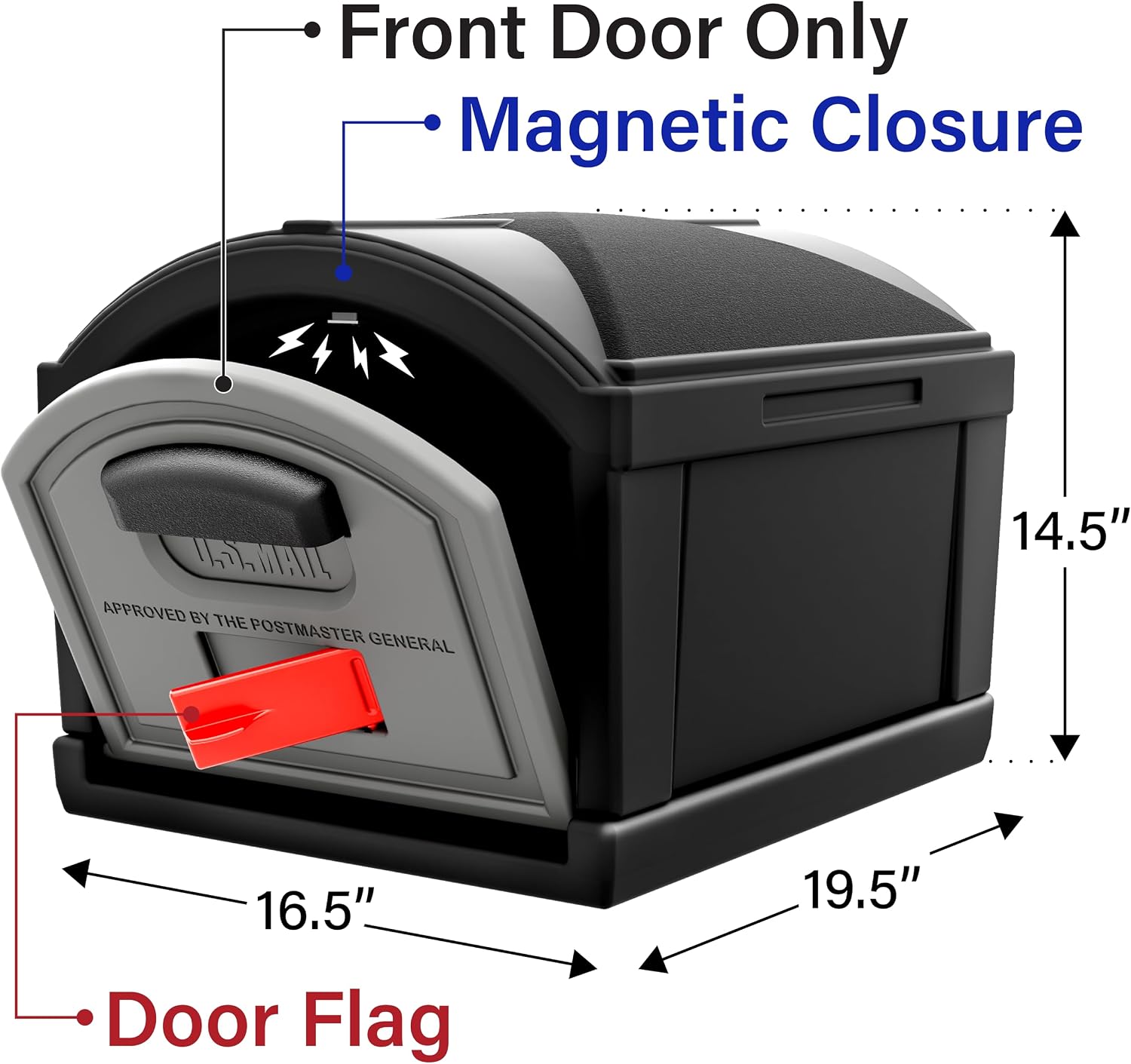 Simplay3 Rustic Home Plastic Residential Cabin Mailbox & Post Mount Combo Kit with 2 Access Doors - Sandstone, Made in USA
