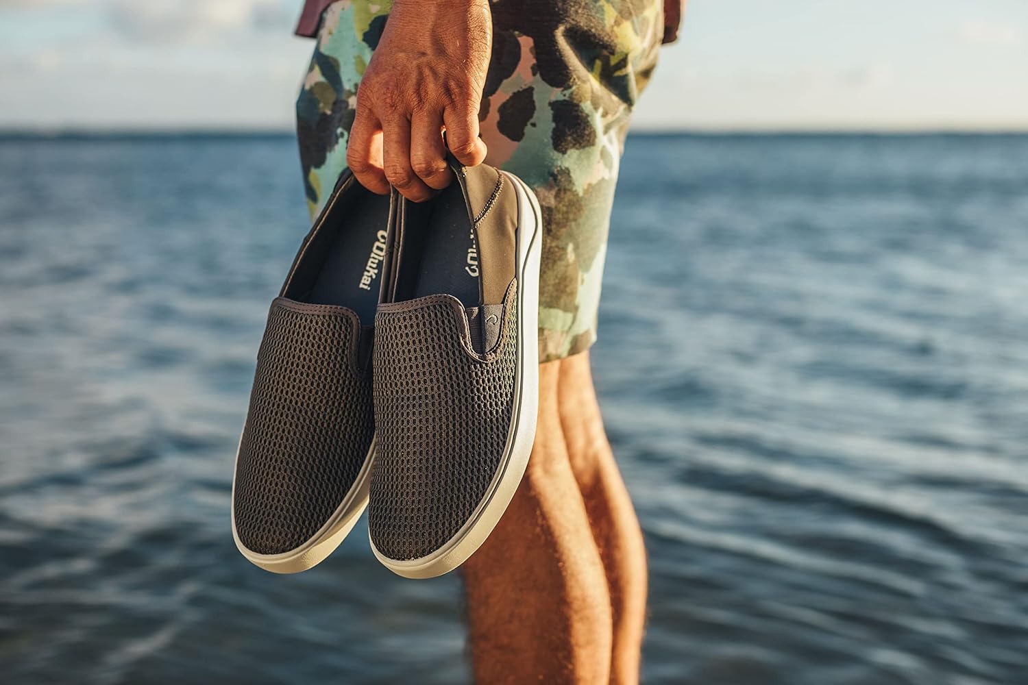 OluKai Lae'ahi Men's Slip On Shoes, Breathable Everyday Sneaker