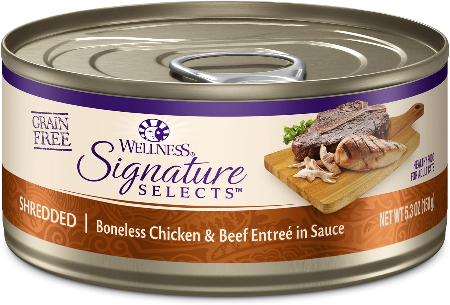 Wellness CORE Signature Selects Shredded Adult Canned Wet Cat Food, Natural, Protein Rich, Grain Free, Chicken Entrée Recipe, 2.8 oz, Pack of 12 Cans
