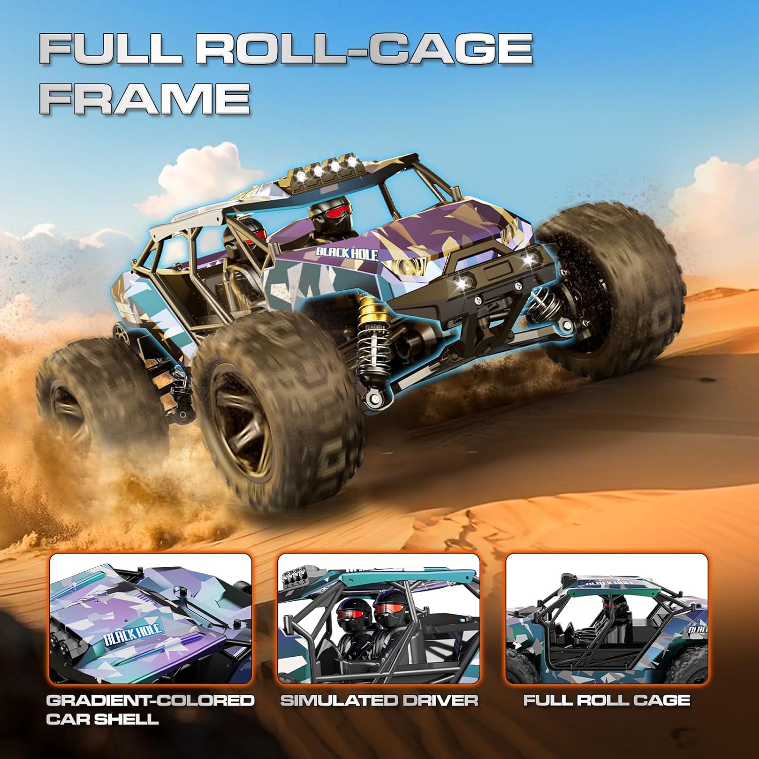 RC Cars for Adults & Boys, 1:14 Desert 4WD Off-Road RC Truck High Speed 40 km/h