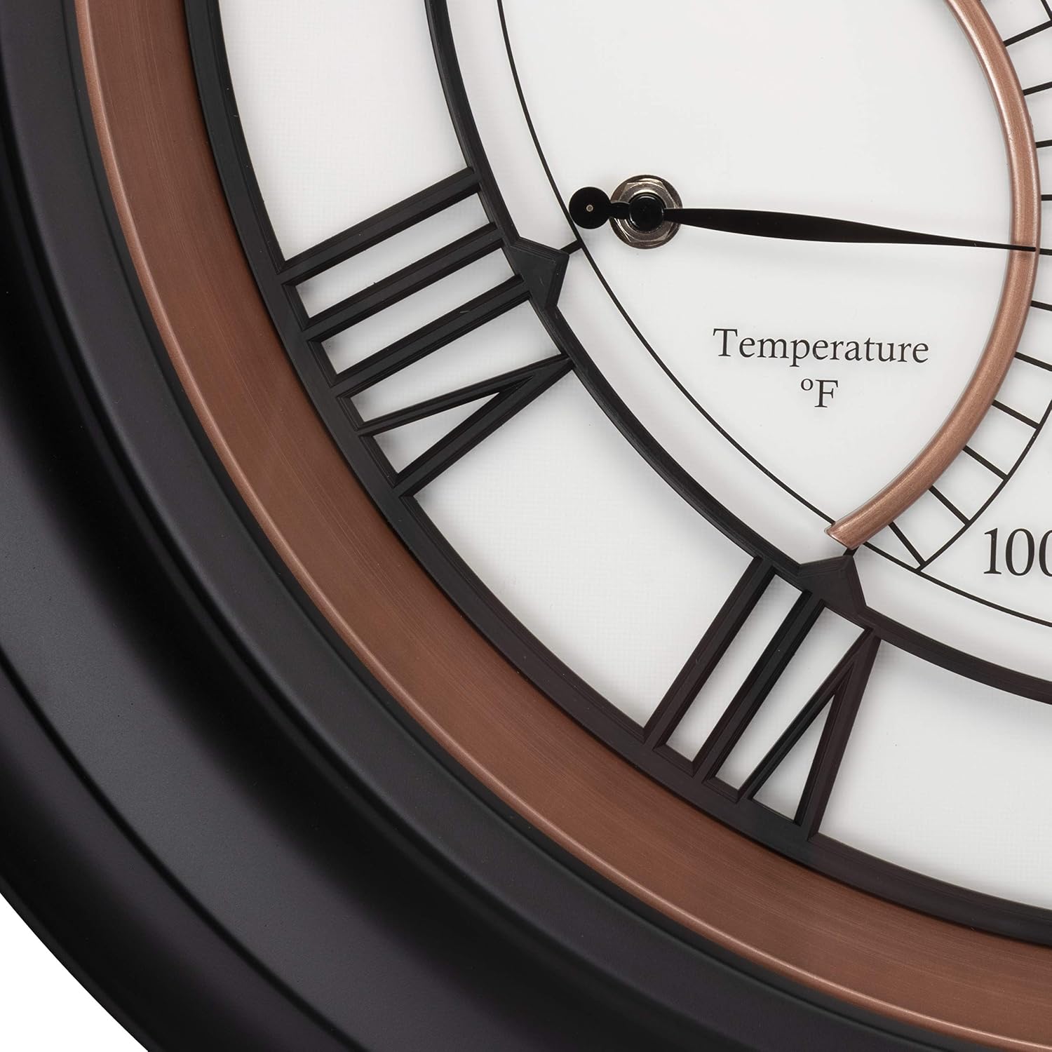 AcuRite 75133M LED Illuminated Outdoor Clock with Temperature and Humidity, 24", Black