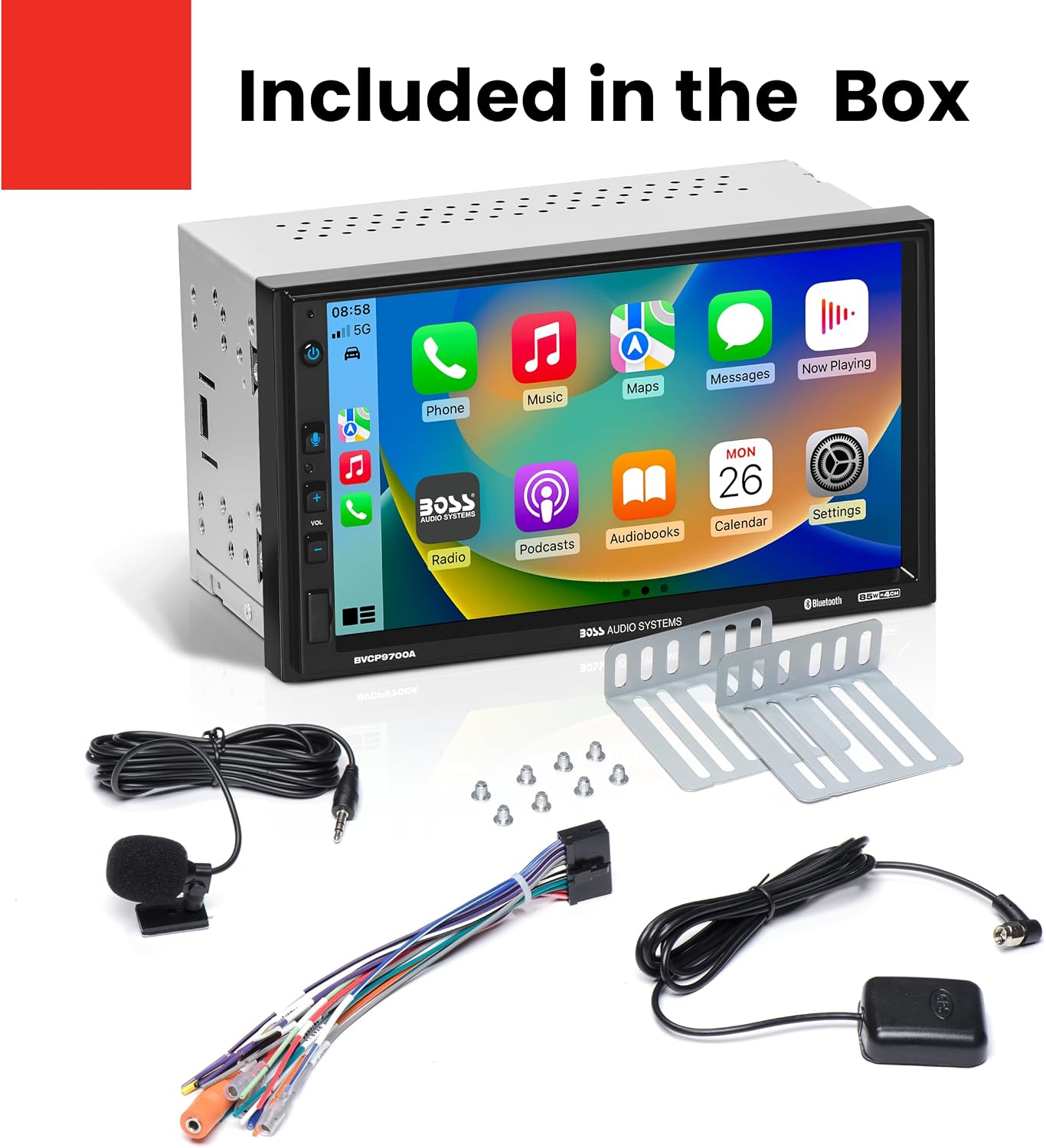 BOSS Audio Systems BVCP9700A CarPlay Android Car Stereo, 7 Inch Touchscreen
