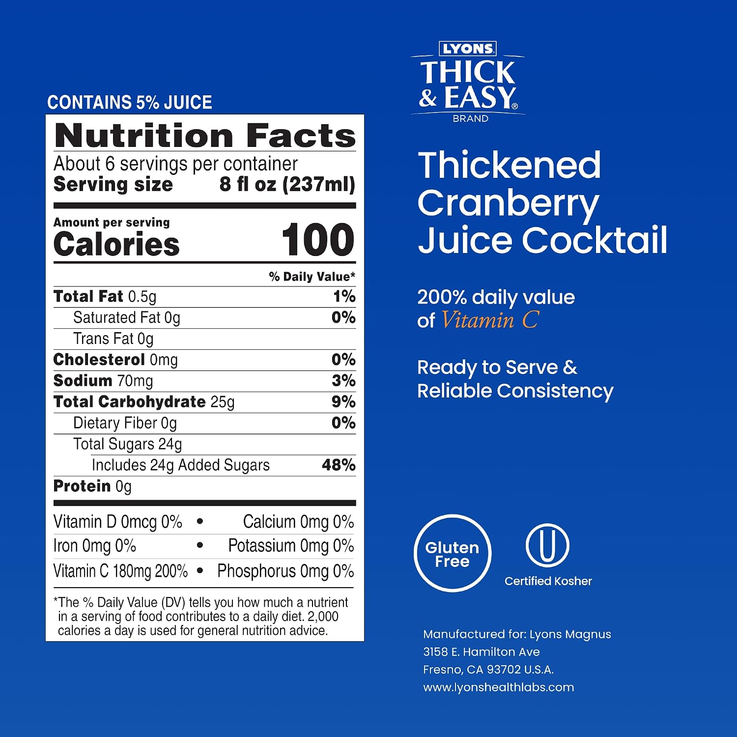 Thick & Easy Thickened Orange Juice, IDDSI Level 3 Ready-to-Drink Thickened Beverage for Swallowing Support, Moderately Thick Honey Consistency, 4 fl oz Cups - 24 Pack | IDDSI Level 3, Ready-to-Drink, Beverage for Swallowing Support, Moderately Thick Hon…
