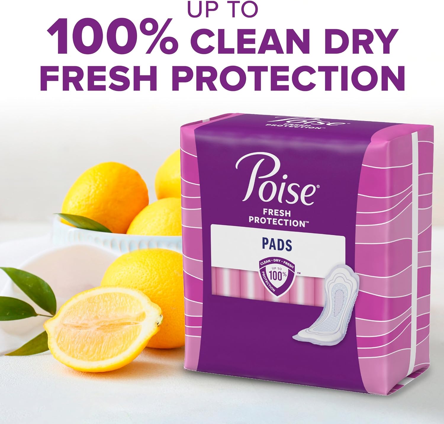 Poise Incontinence & Postpartum Pads for Bladder Leaks, 4 Drop Moderate Absorbency, Regular Length, 20 Count, Packaging May Vary