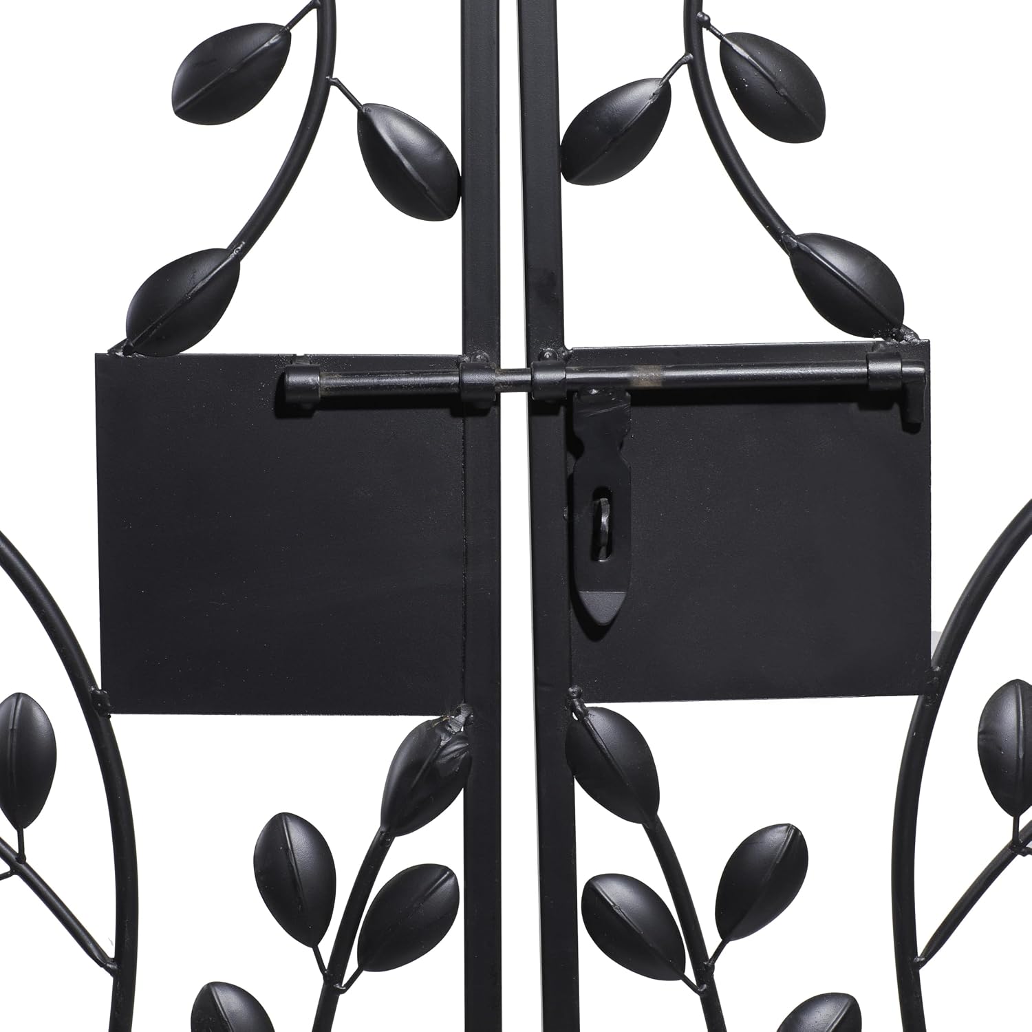 Deco 79 Metal Indoor Outdoor Garden Arbor, 78" x 14" x 94", Matte Bronze | Elevate patios and gardens, metal garden arch trellis, metal trellis for climbing plants outdoor, double doors, scroll latch