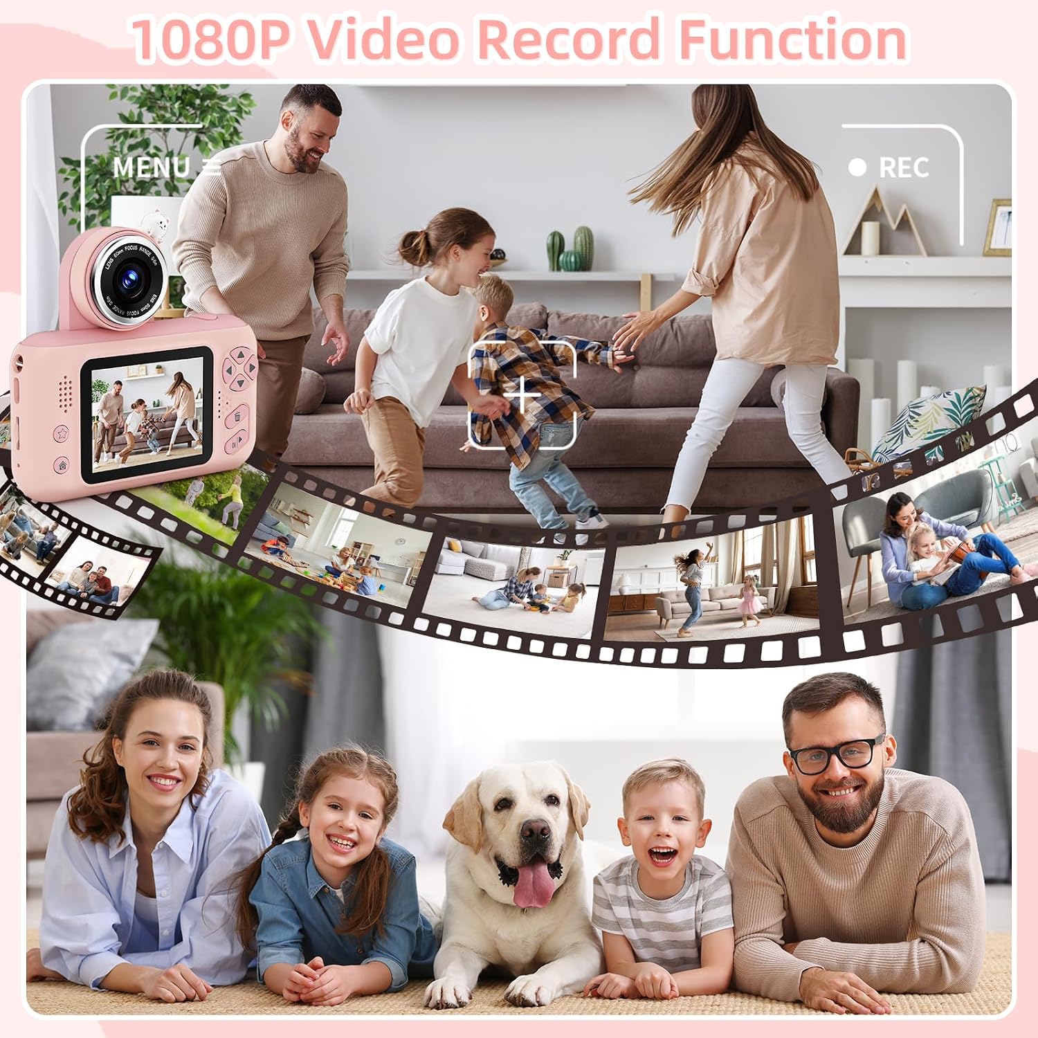 Makolle Camera for Kids, Portable Travel Camera for Childrens Age 3-8, Blue | Flip Up Lens, Drop Proof, With Tripod, Long Battery Life, SD Card Included, Birthday Gifts for Boys and Girls Age 3-12