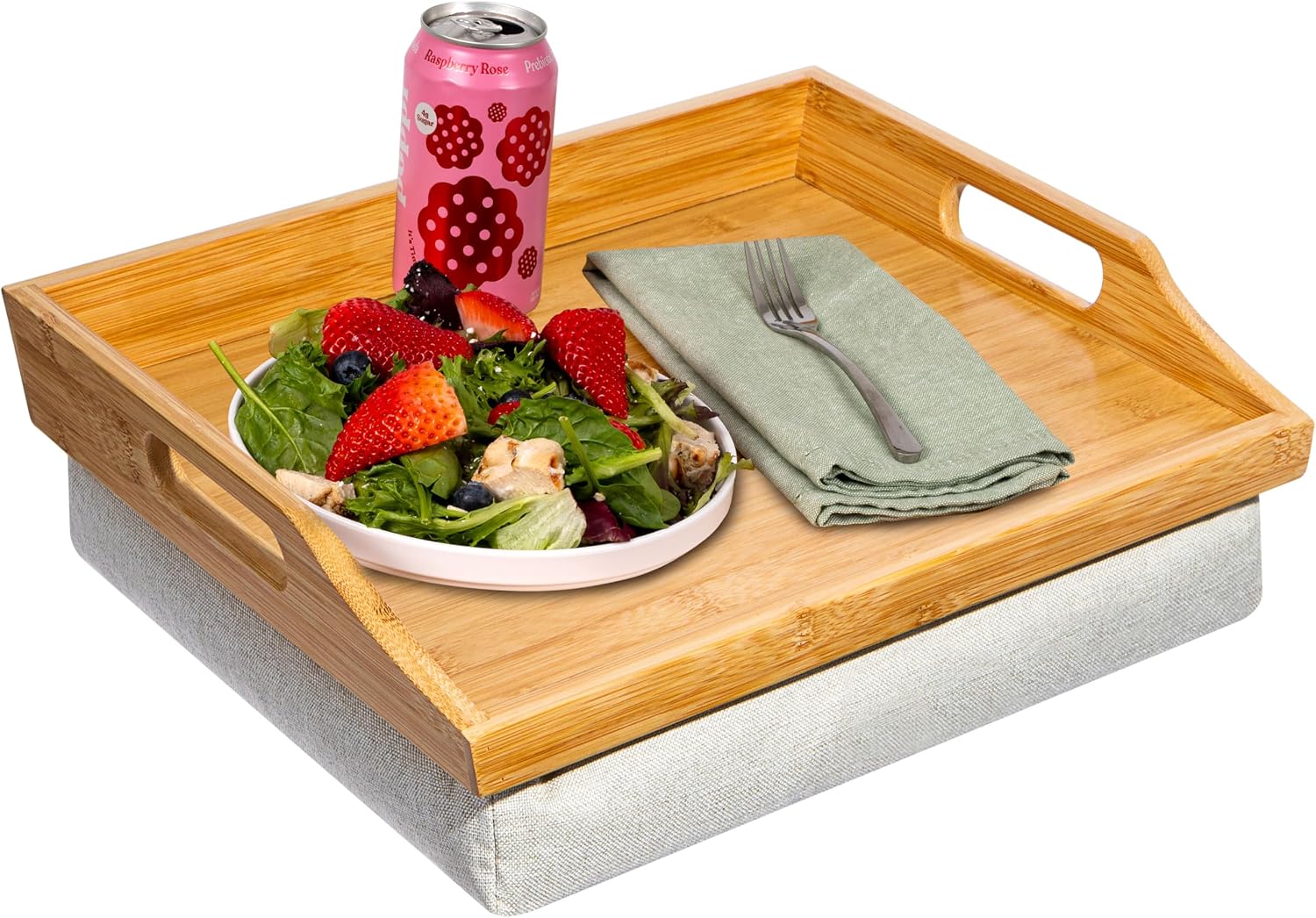 ROSSIE HOME Wood Lap Tray – Natural Acacia, Fits 15.6” Laptops