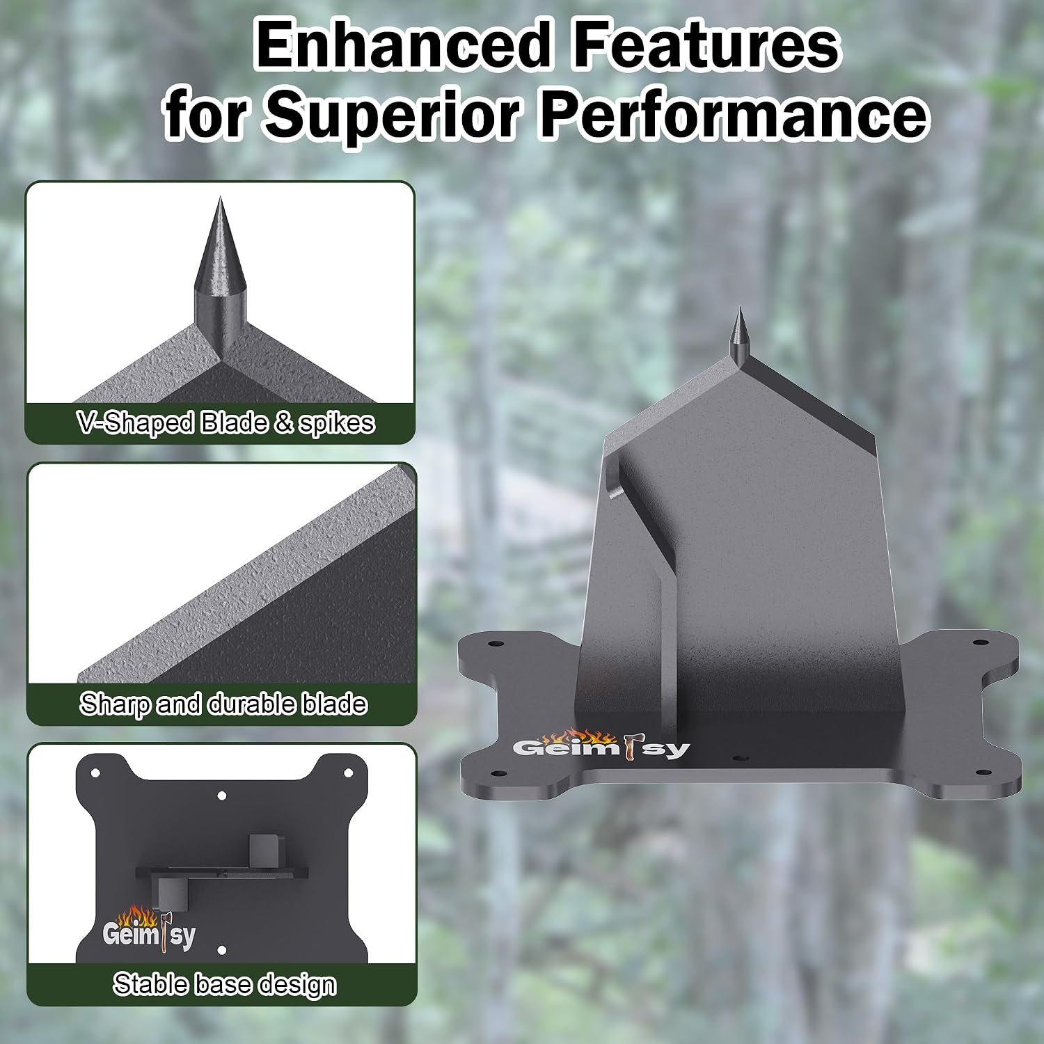 GanFindX Firewood Kindling Splitter Heavy Duty Wood Splitting Tool | Portable Ergonomic Design for Easy Firewood Preparation, Camping, Fireplace and Outdoor Use