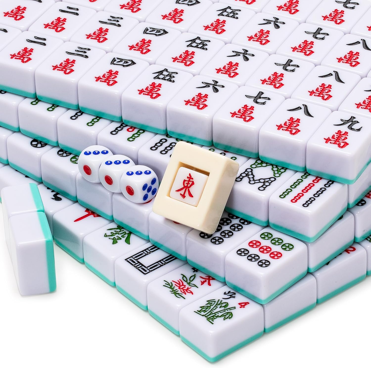 Yellow Mountain Imports Chinese Mahjong Set – Rouge Heritage – 146 Medium Tiles, Professional Set for Chinese-Style Play [中式麻將 專業套裝]