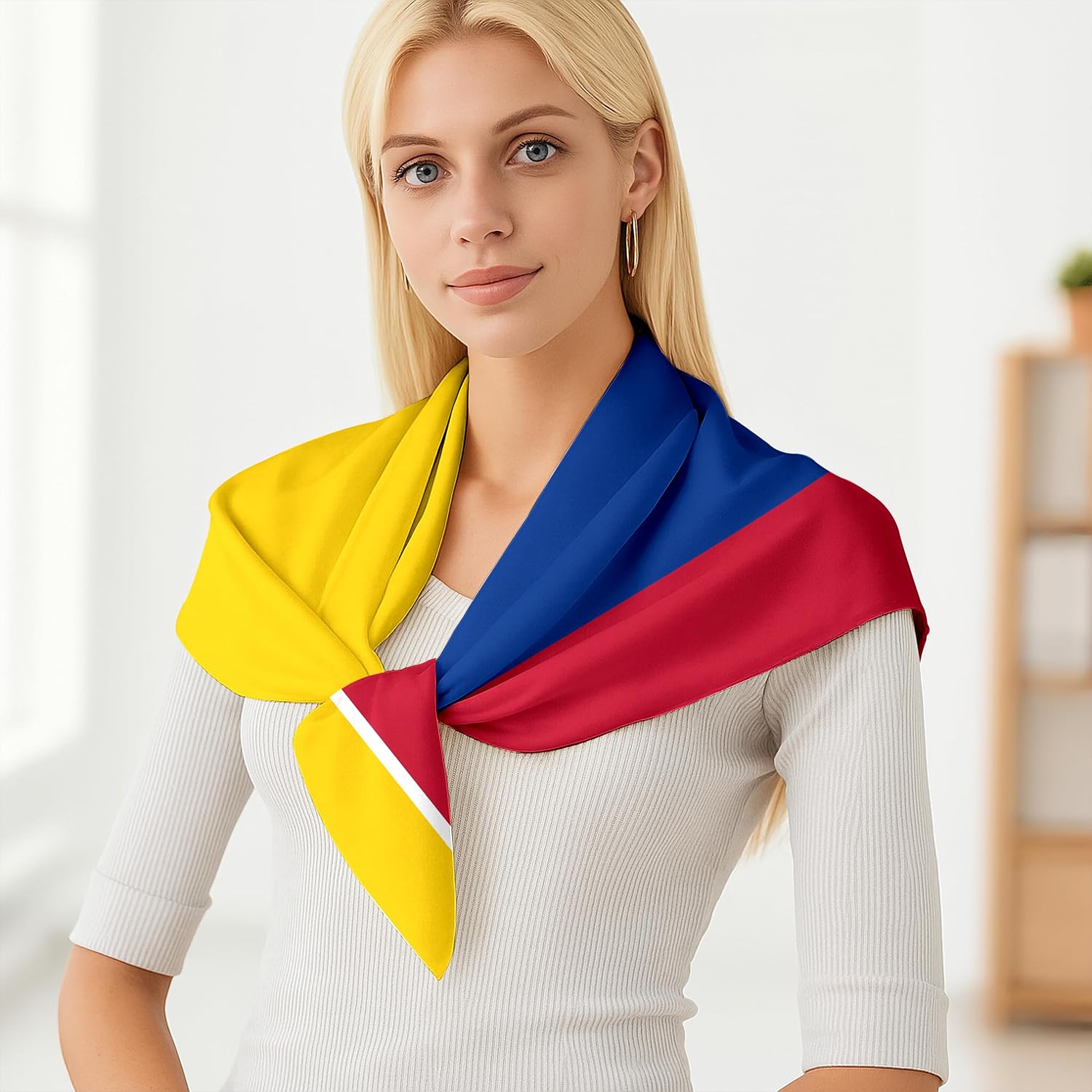 Fashion Bandana Women,Flag Silk Scarf,27.5x27.5 Large Square bandanas,Satin Hair for Sleeping,Travel,for Gift