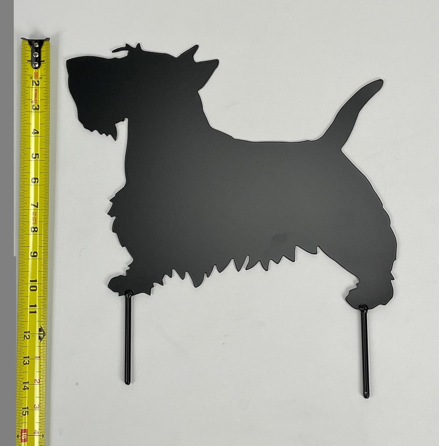 Scottish terrier scotty dog metal art yard stake powder coated black