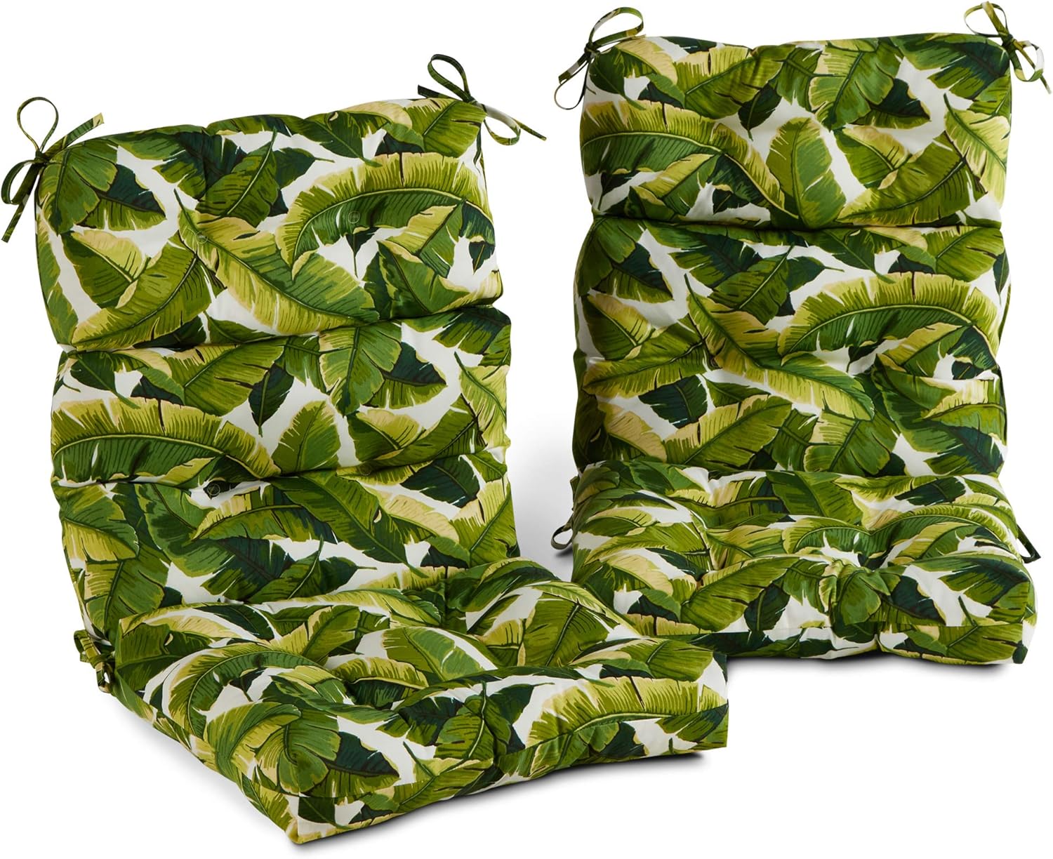 Greendale Home Fashions Outdoor 44x22-inch High Back Chair Cushions (Set of 2), Cement