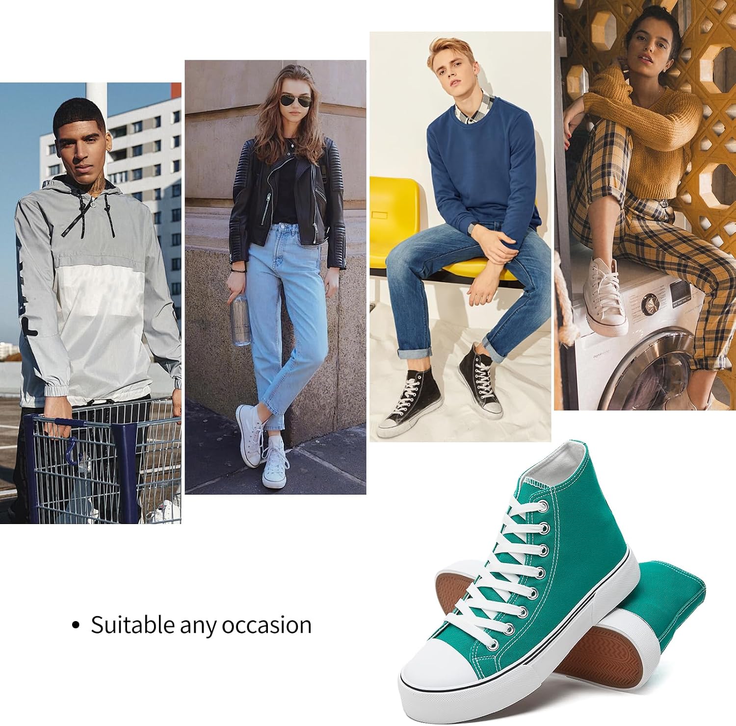 hash bubbie High Top Canvas Sneakers Fashion Walking Shoes