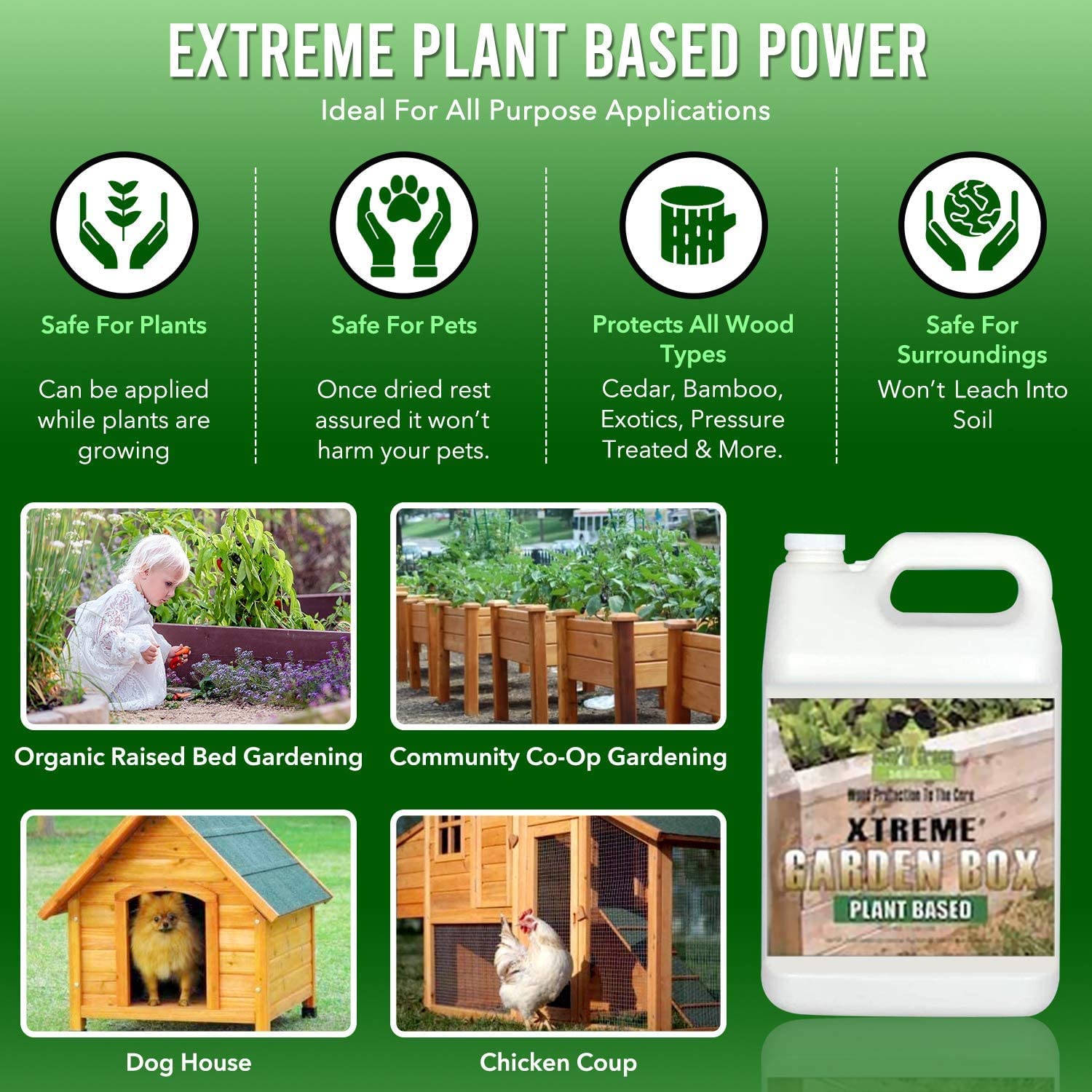 Garden Box Sealer | FDA Food Contact Safe Plant-Based Wood Sealant for Raised Bed