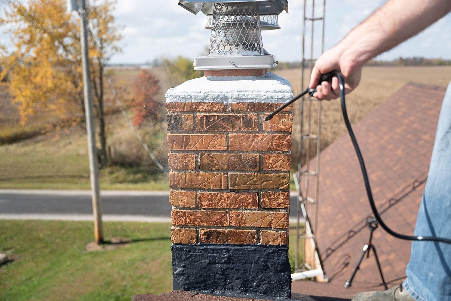 MasonryDefender Chimney Brick Sealer, Clear Water-Based Siloxane Sealer - Breathable Waterproofer For All Exterior, Vertical Masonry Surfaces - 1 Gal