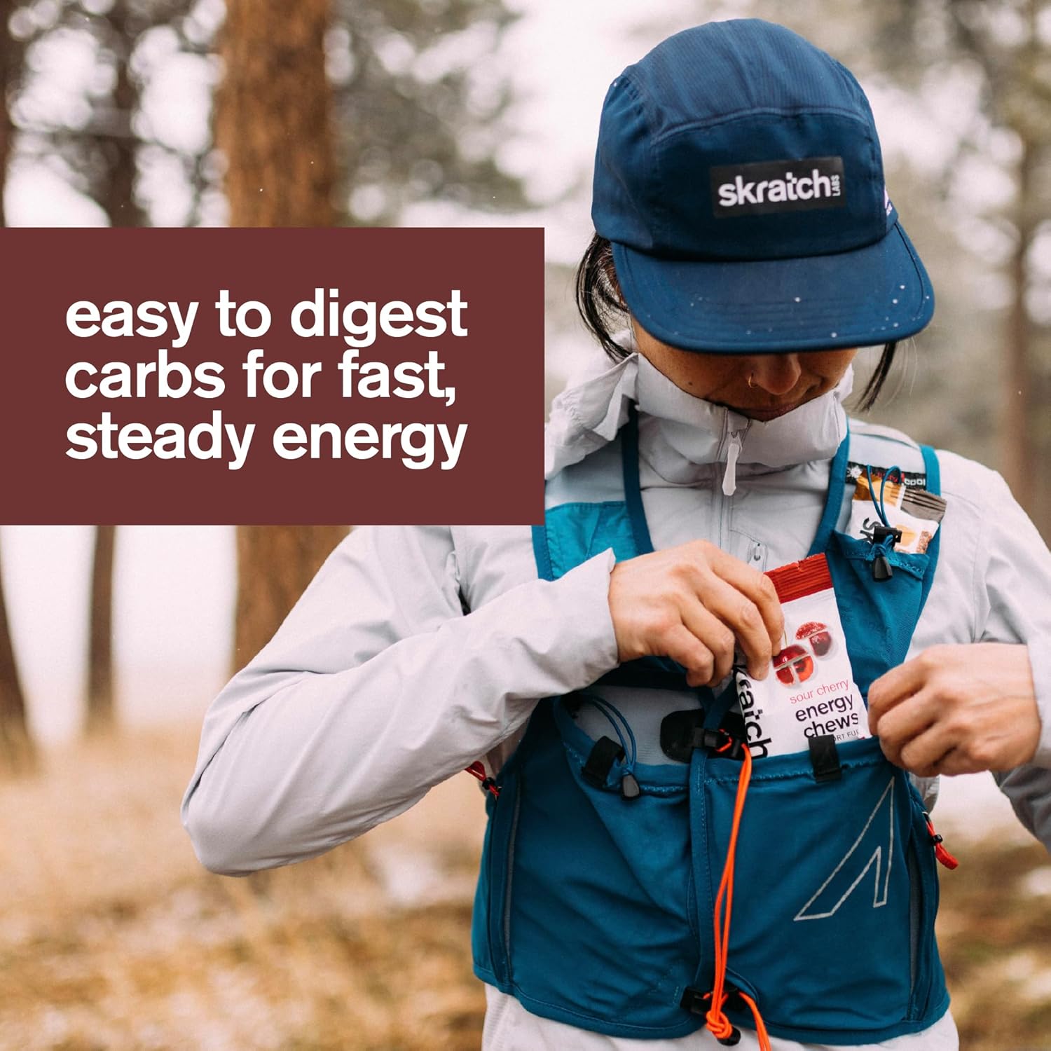 Skratch Labs Energy Chews, Caffeinated Sour Cherry, 10 Pack