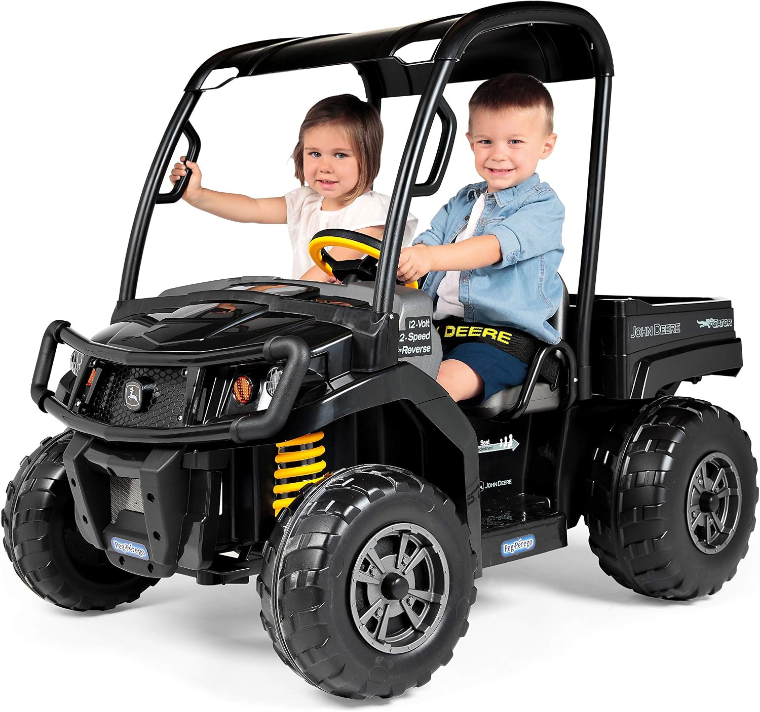 Peg Perego John Deere Gator XUV Midnight Black Extra Large 12 Volt Ride-On, Durable Design for Kids 3-8