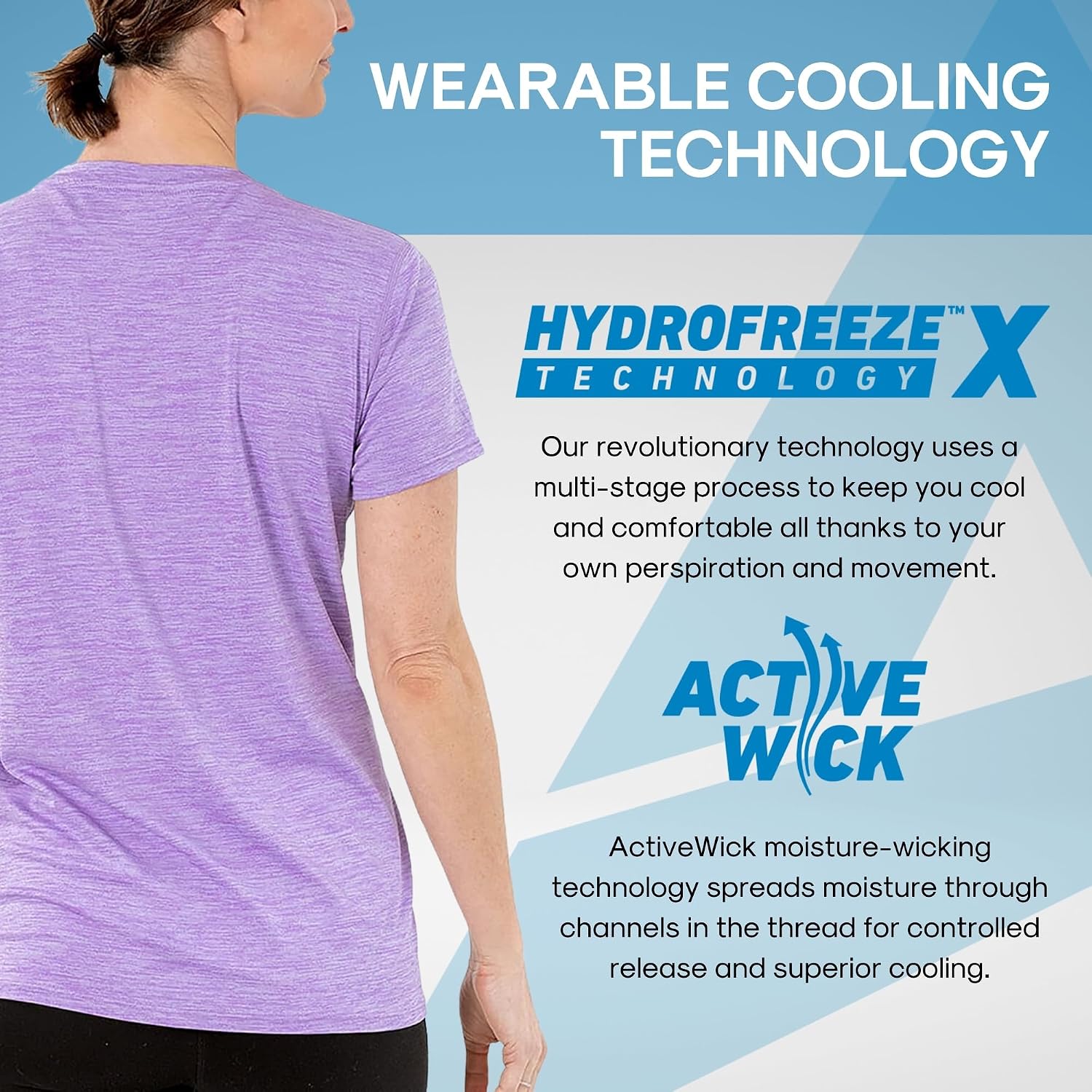 Arctic Cool Women's V-Neck Instant Cooling Moisture Wicking Performance UPF 50+ Short Sleeve Workout Shirt