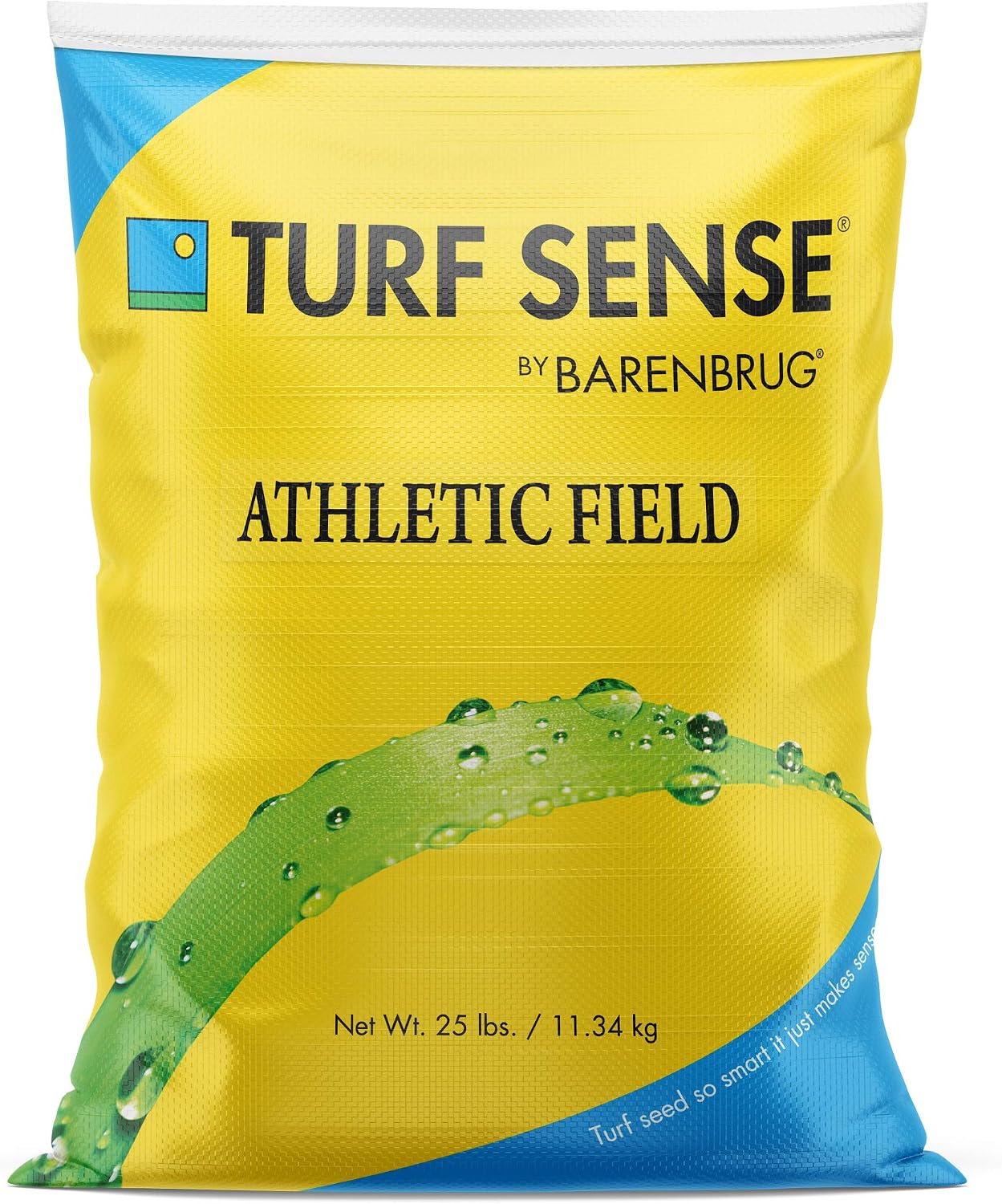 Barenbrug 25626 Turf Sense Athletic Field Grass Seed Grows in Areas of Sun and Partial Shade, 25 LB Bag
