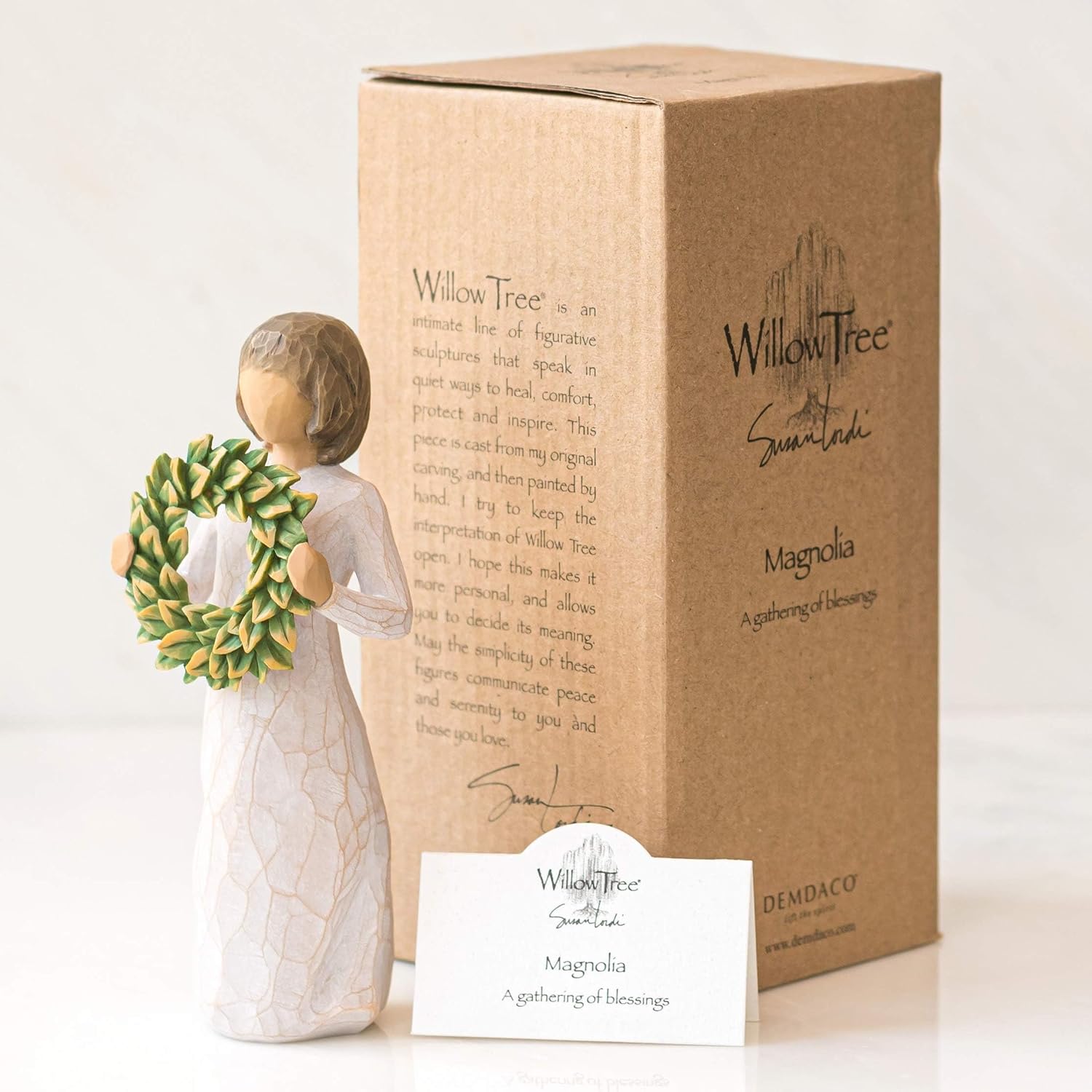 Willow Tree Magnolia, Sculpted Hand-Painted Figure | Cast from a Susan Lordi Original Carving, Meaningful Gift Celebrating Nature, Family, Home and Belonging, Fitted Gift Box